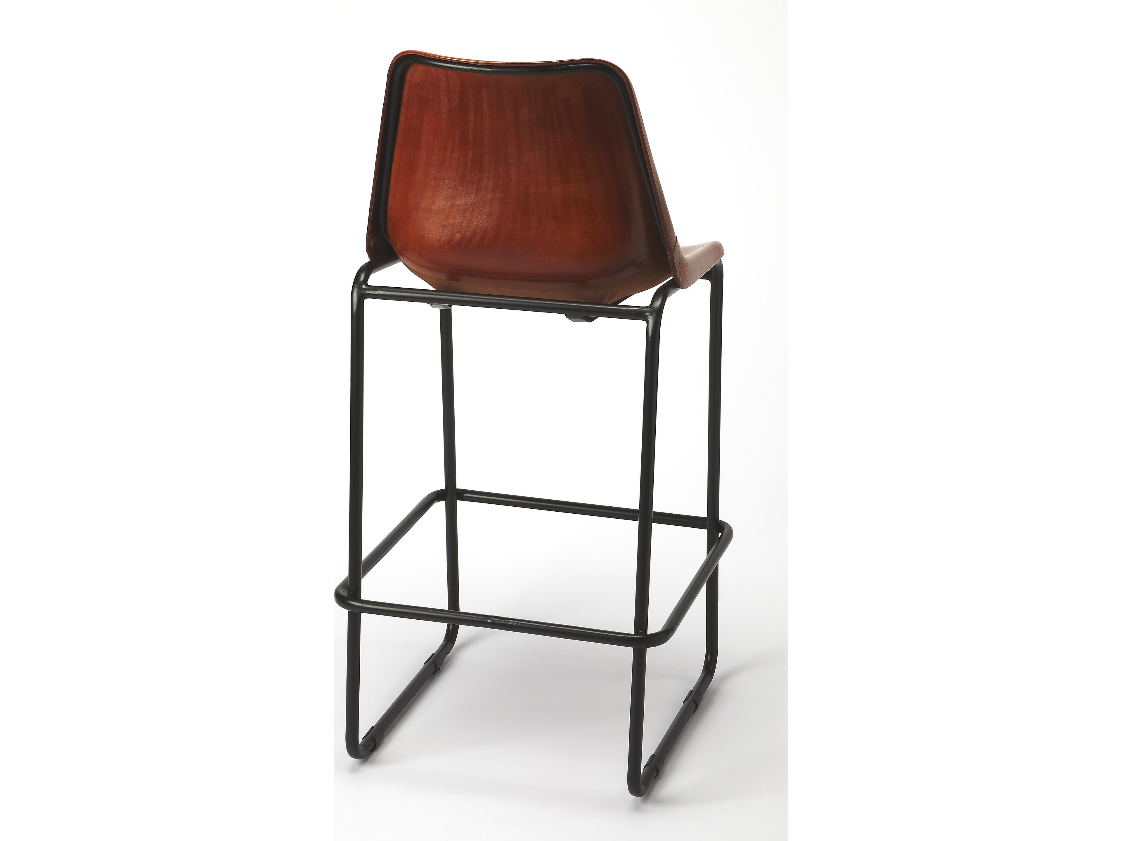Butler Myles Brown Leather Bar Stool