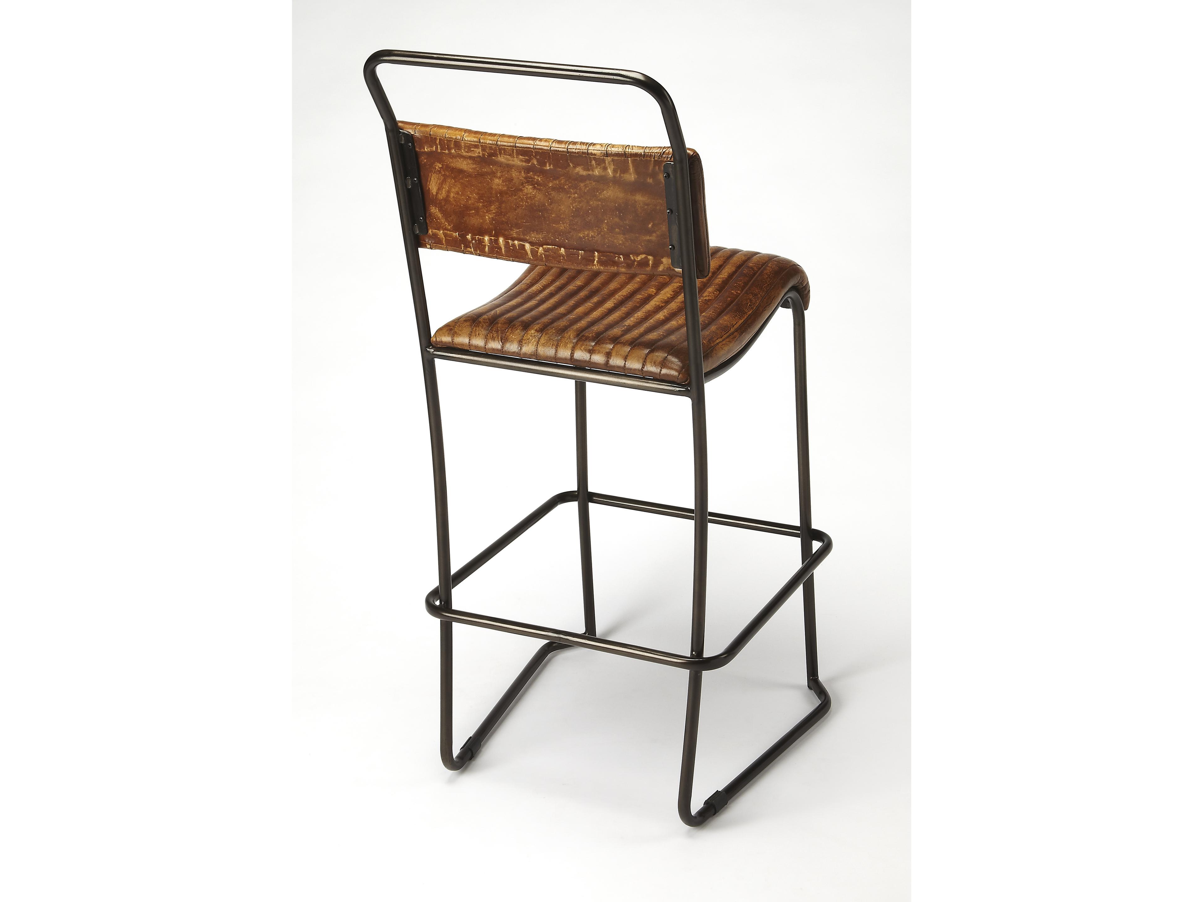 Butler Vega Brown Leather Bar Stool