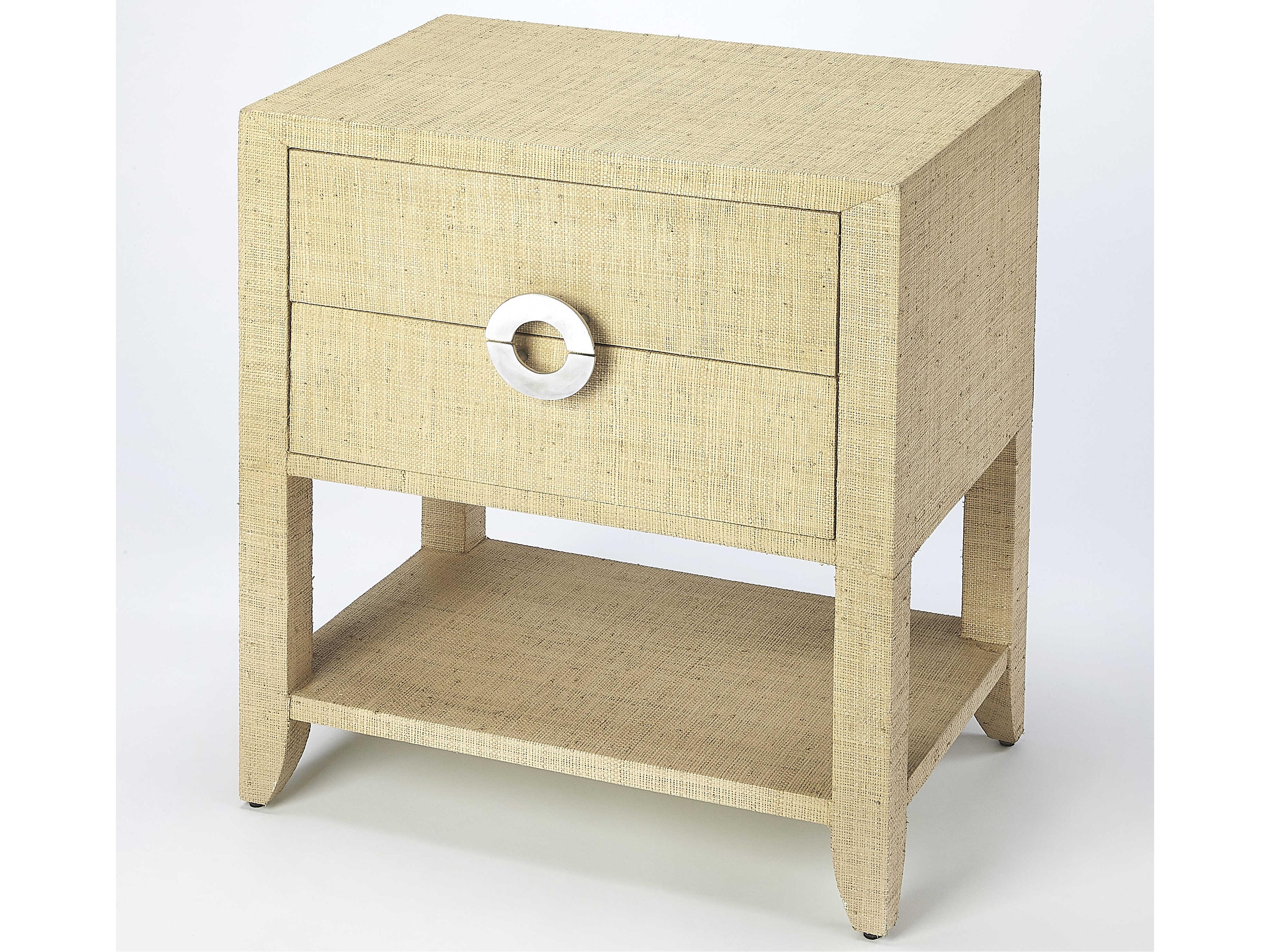 Amelle 2-Drawers Beige Plywood Nightstand
