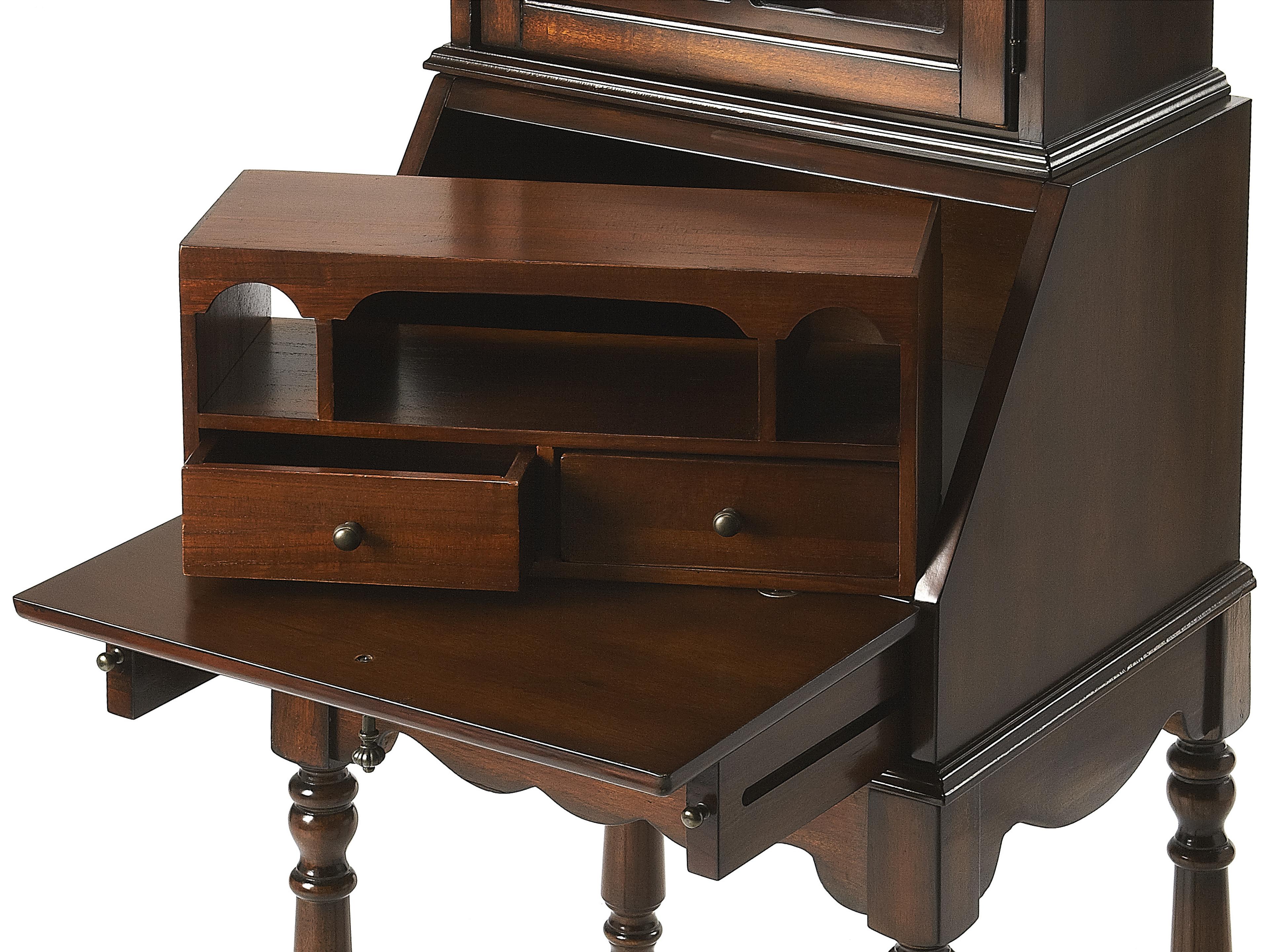 Butler Newlark Cherry Brown Poplar Wood Secretary Desk