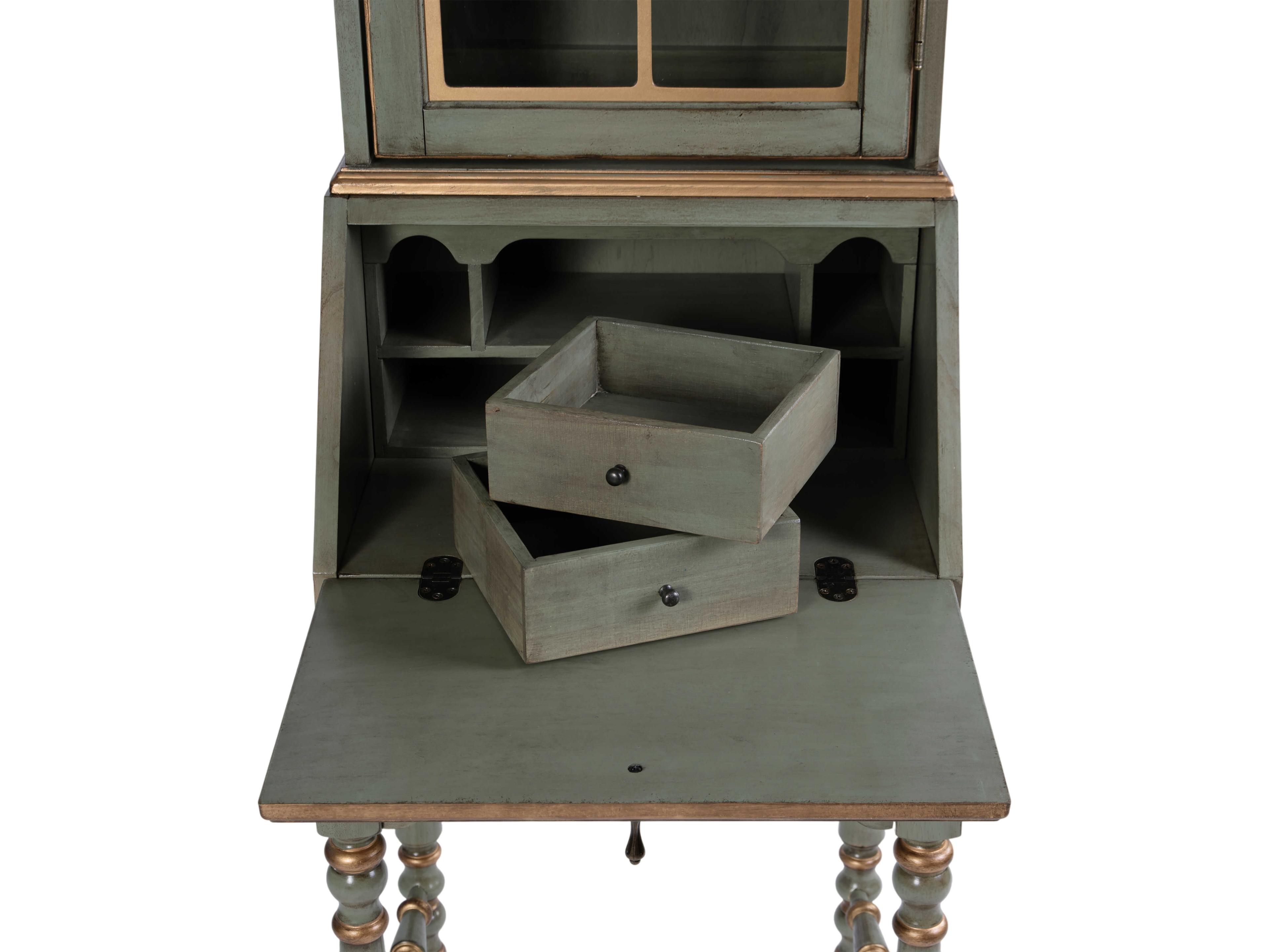 Butler Newlark Pastel Green Poplar Wood Secretary Desk