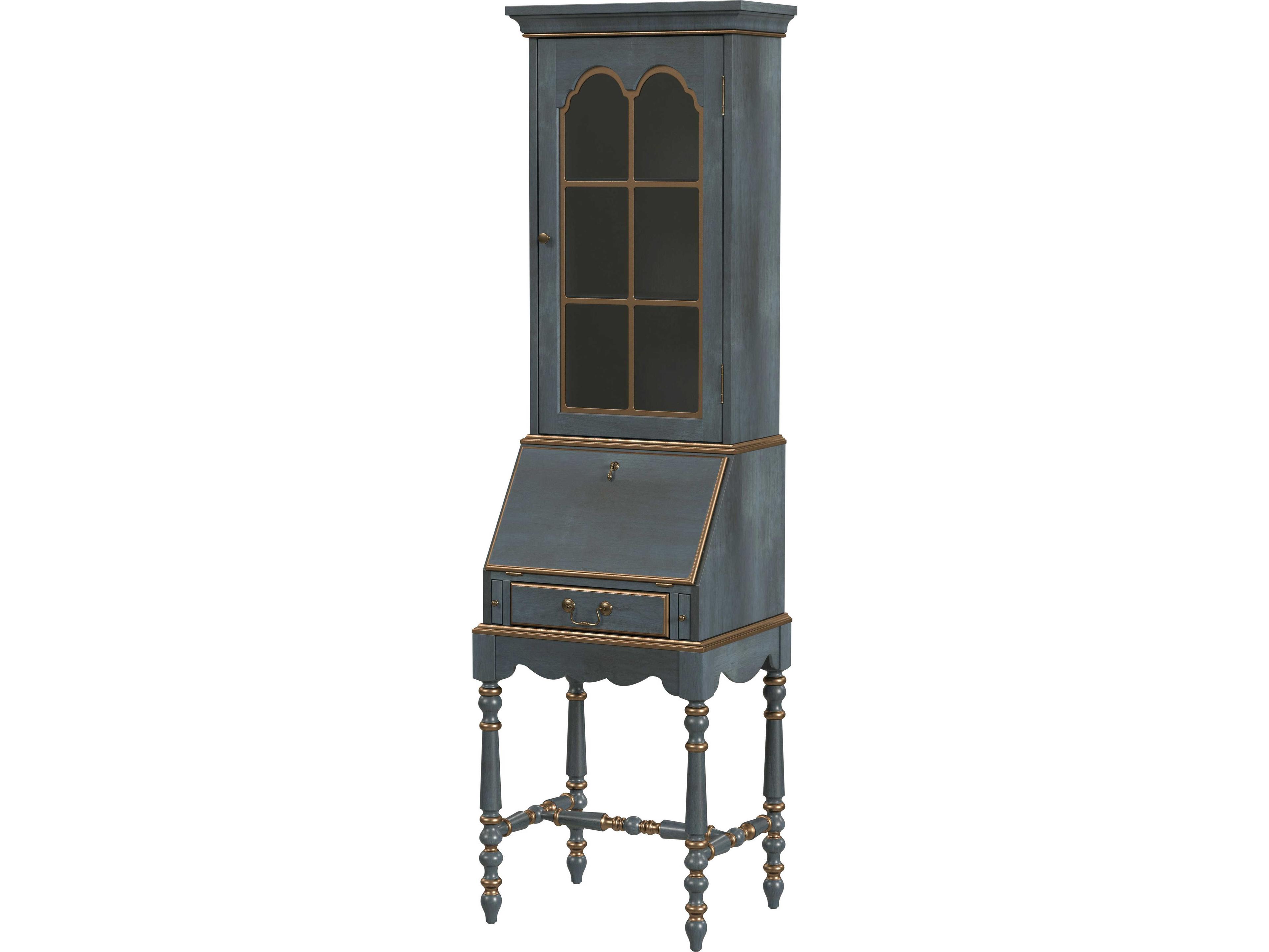 Newlark Pastel Blue Poplar Wood Secretary Desk