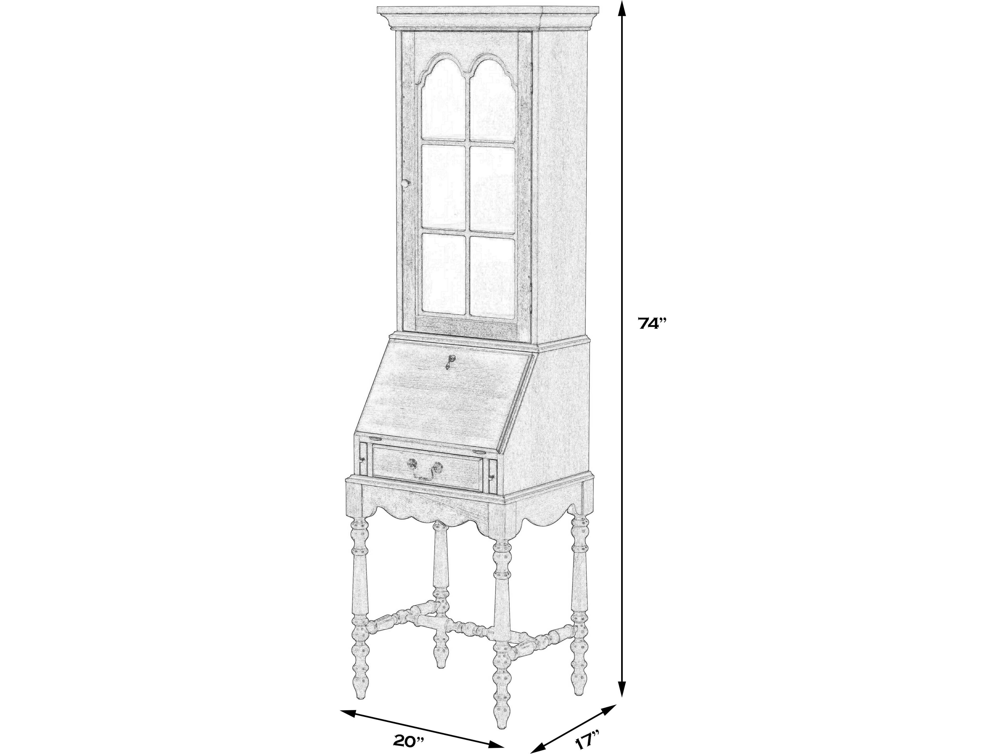 Butler Newlark Pastel Blue Poplar Wood Secretary Desk