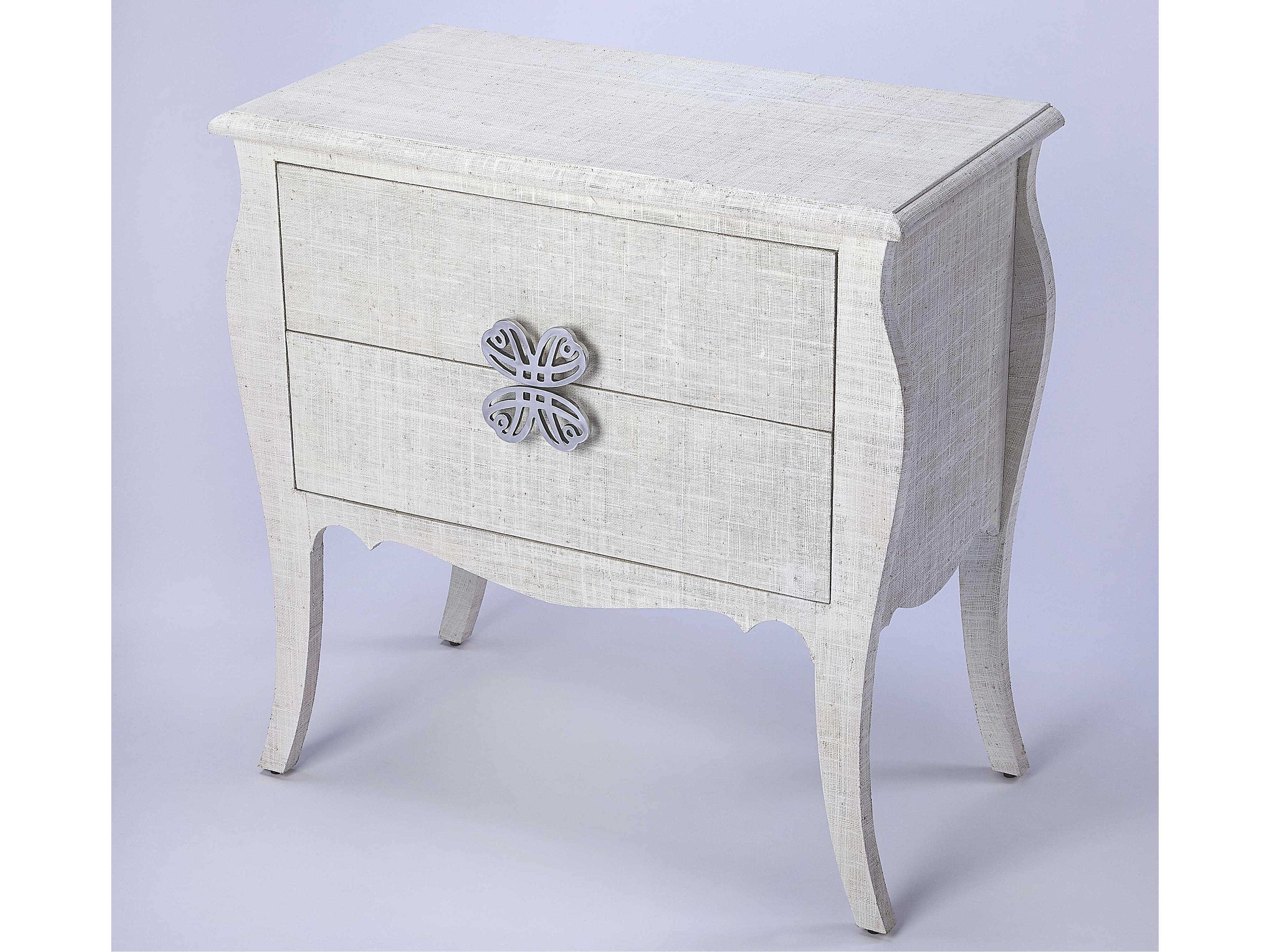 Felicia White Raffia Plywood Accent Chest