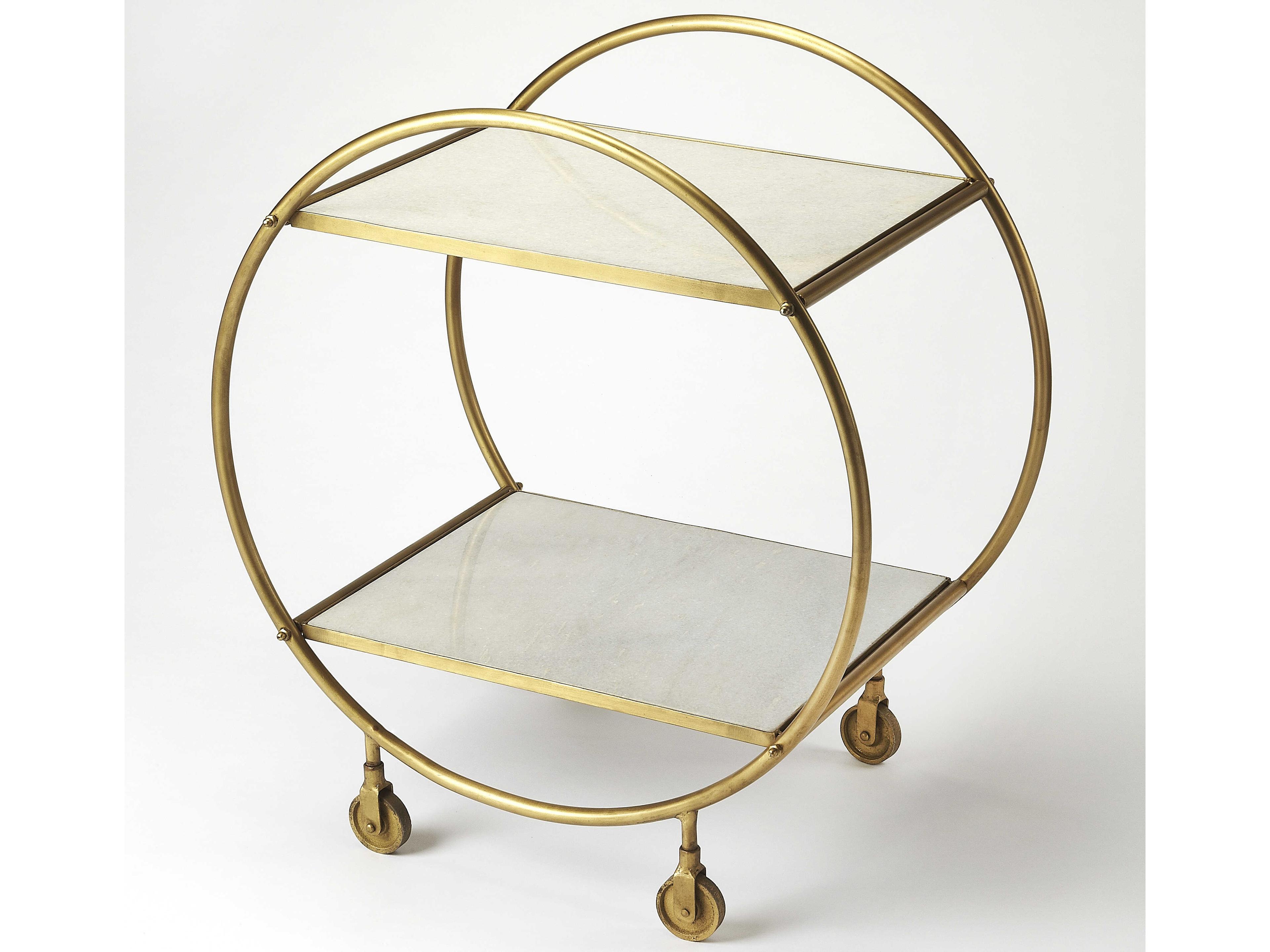 Orian Gold Marble And Metal Bar Cart
