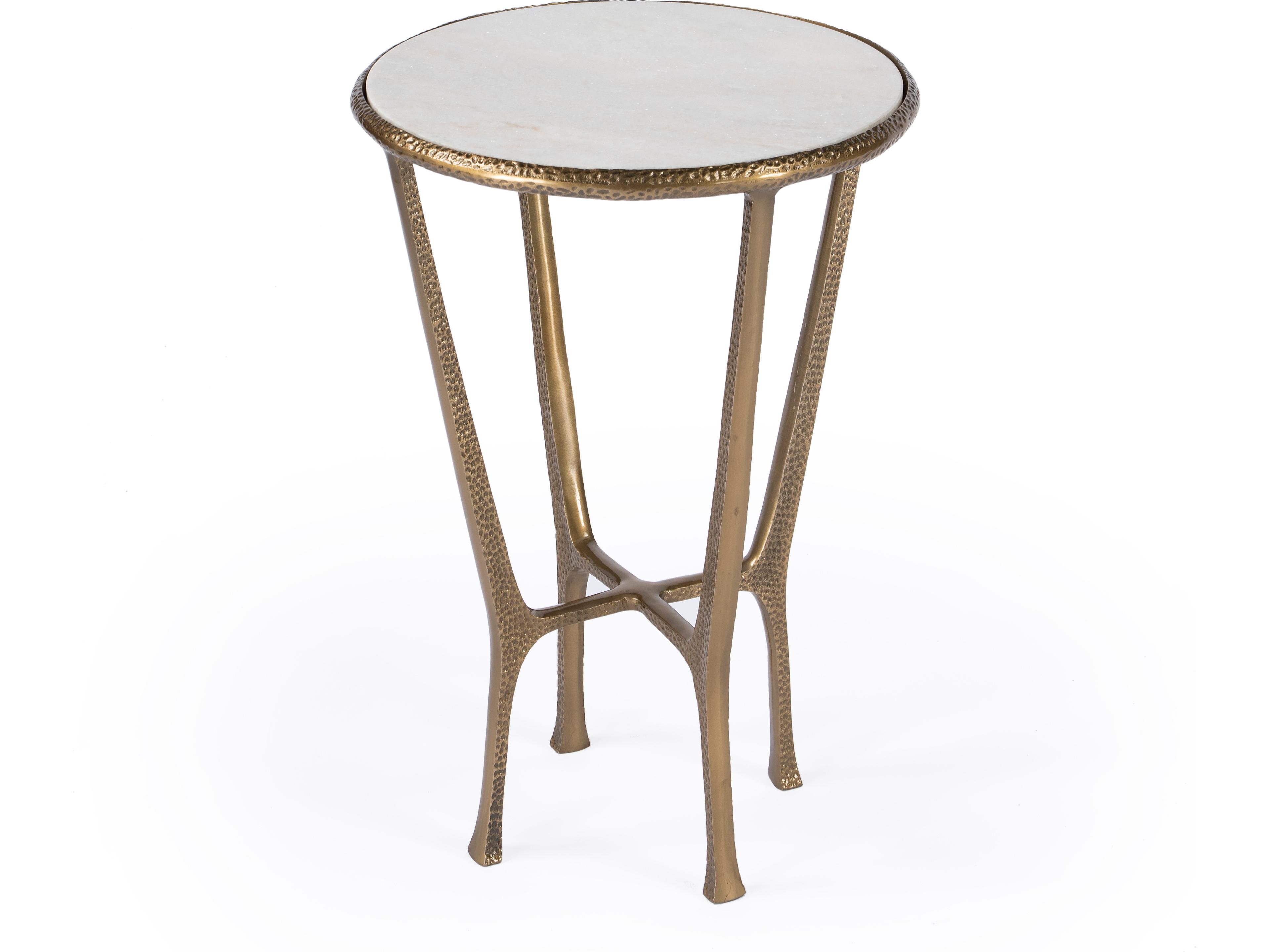 Switlania Round Metal & Marble End Table