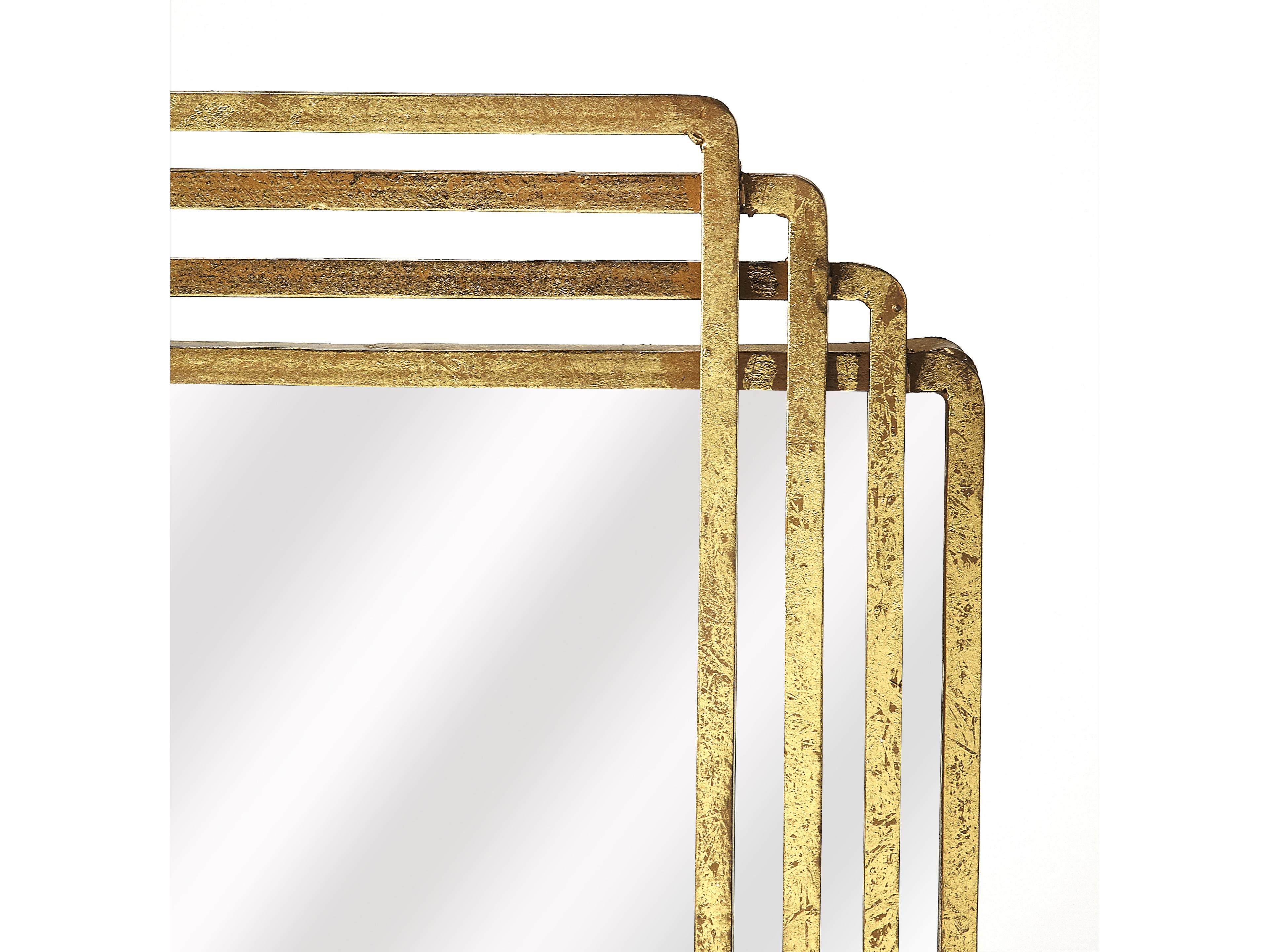 Butler Uptown Antique Gold Rectangular Wall Mirror