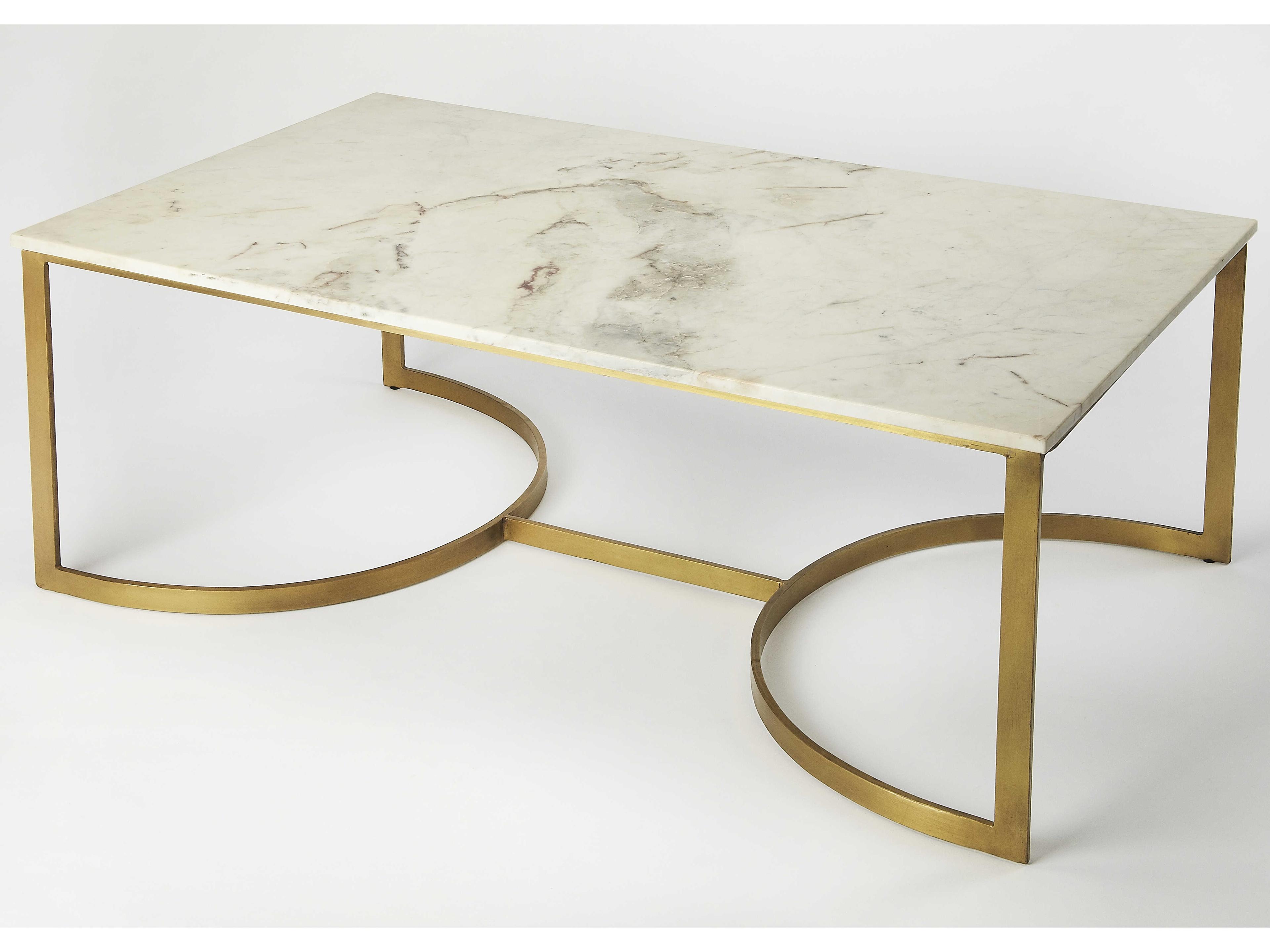 Corsini Rectangular Marble & Metal Coffee Table