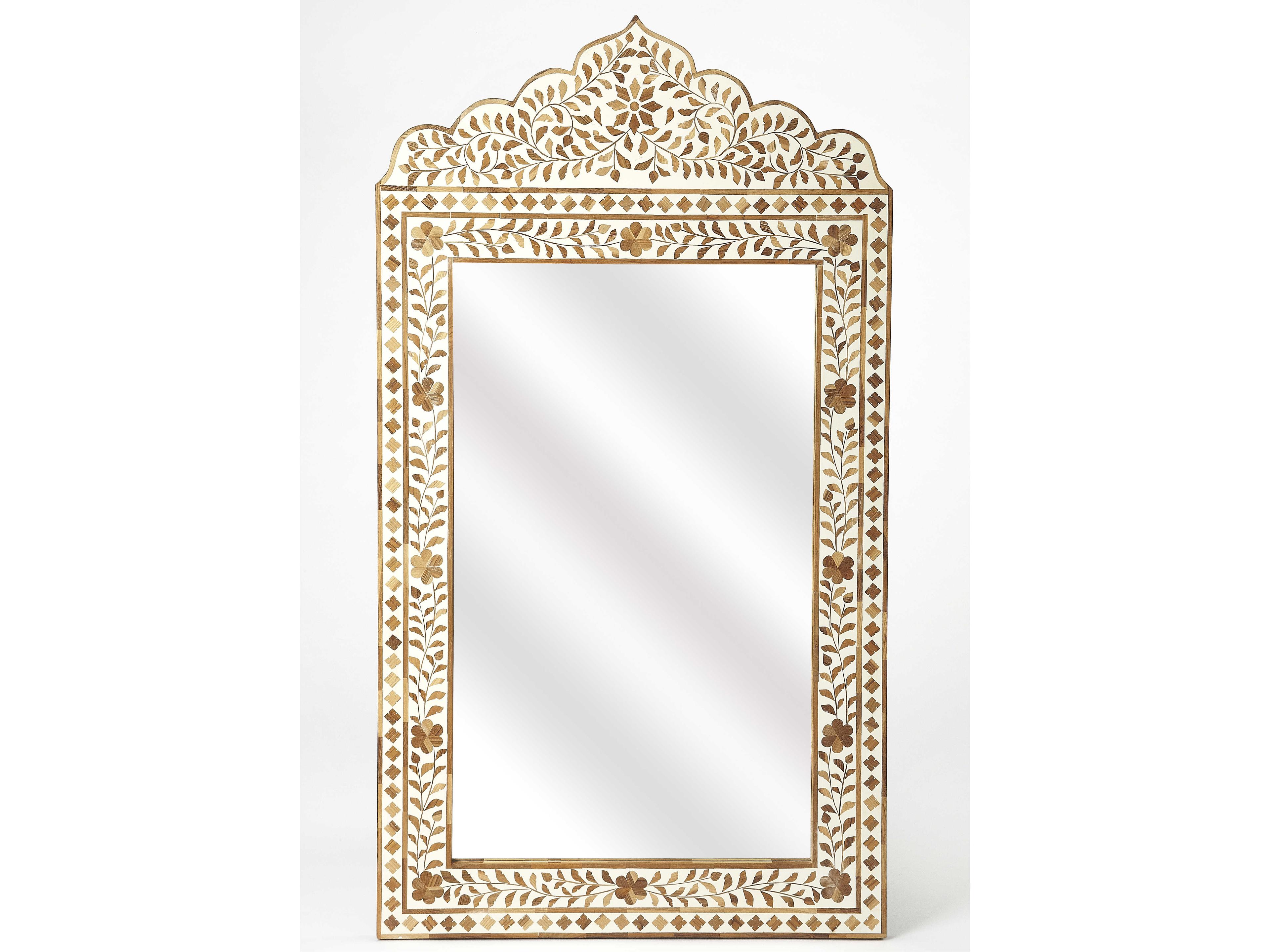Vivienne Wood & Bone Inlay Wall Mirror
