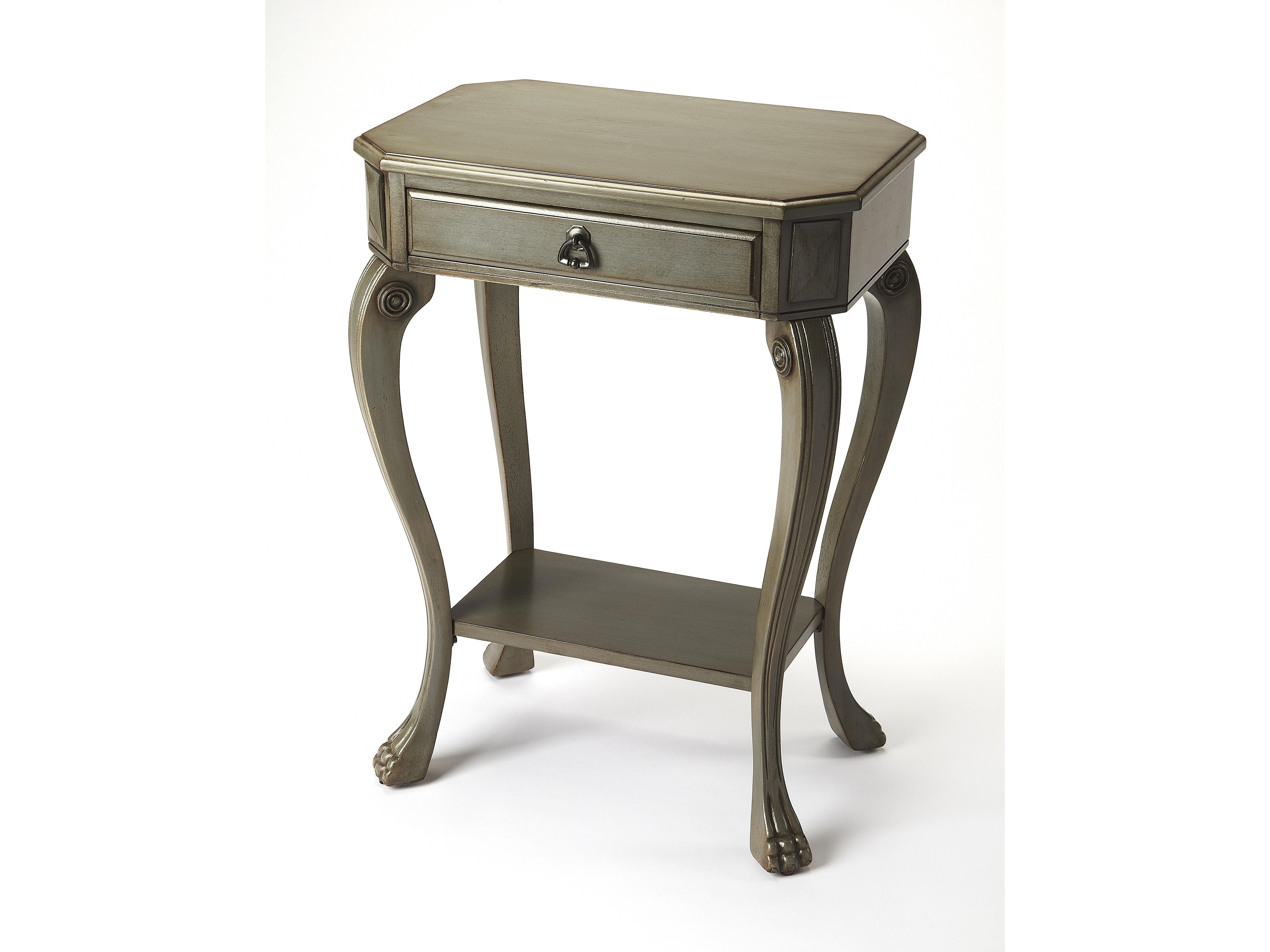 Channing Rectangular Wood Silver Satin Console Table