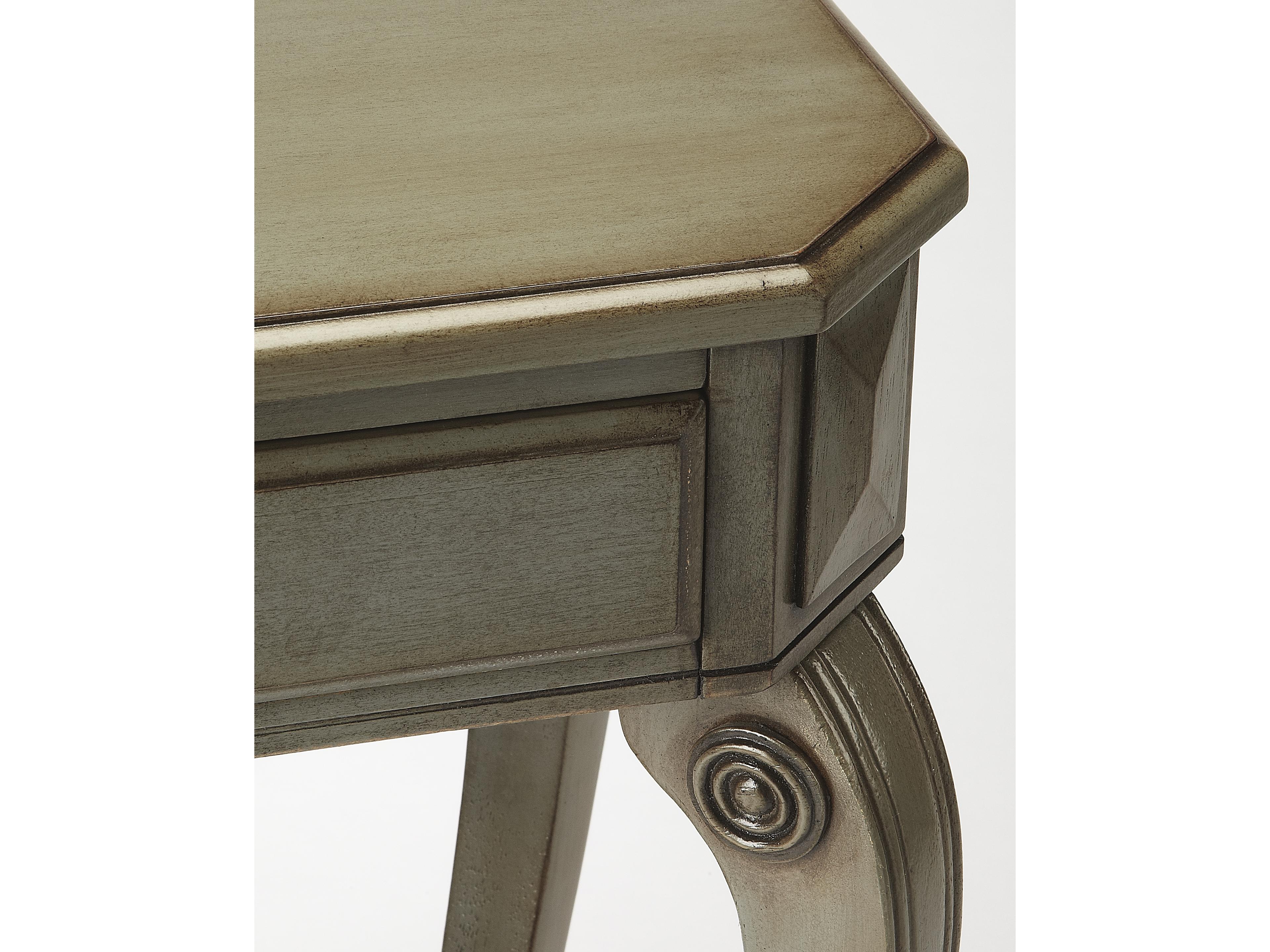 Butler Channing Rectangular Wood Silver Satin Console Table