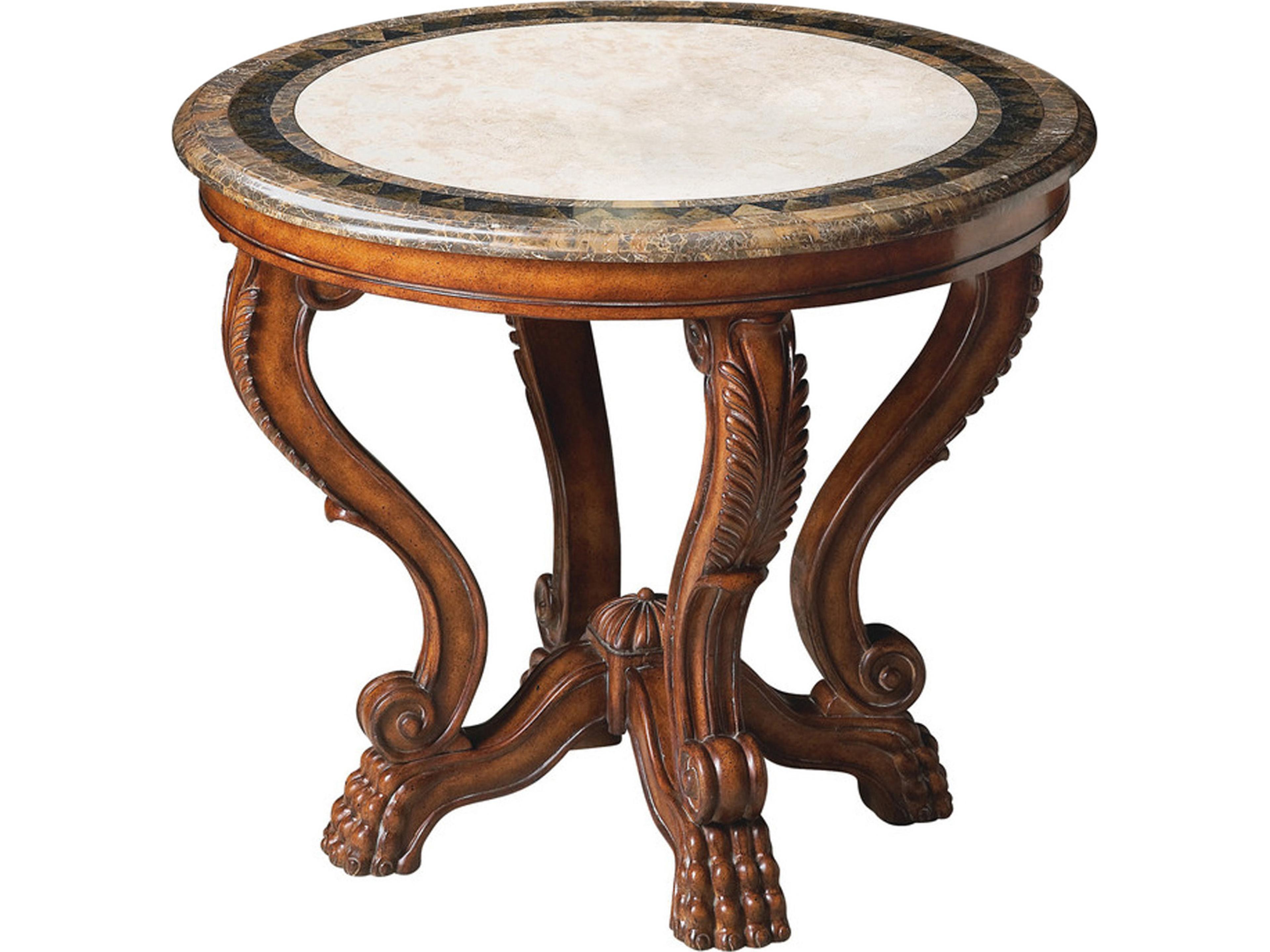 Mable Round Stone Heritage Console Table