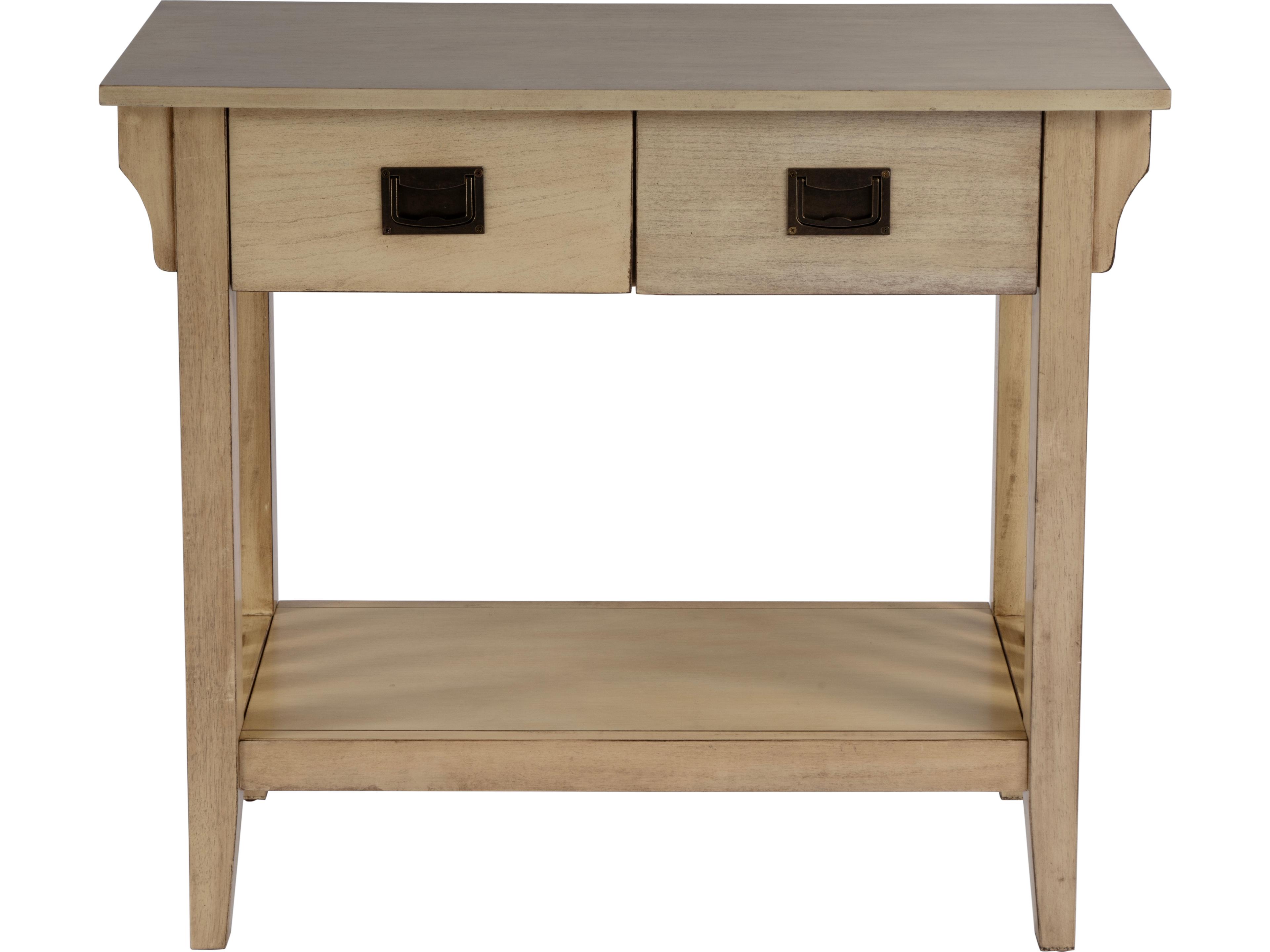 Butler Larina Rectangular Wood Antique Beige Console Table