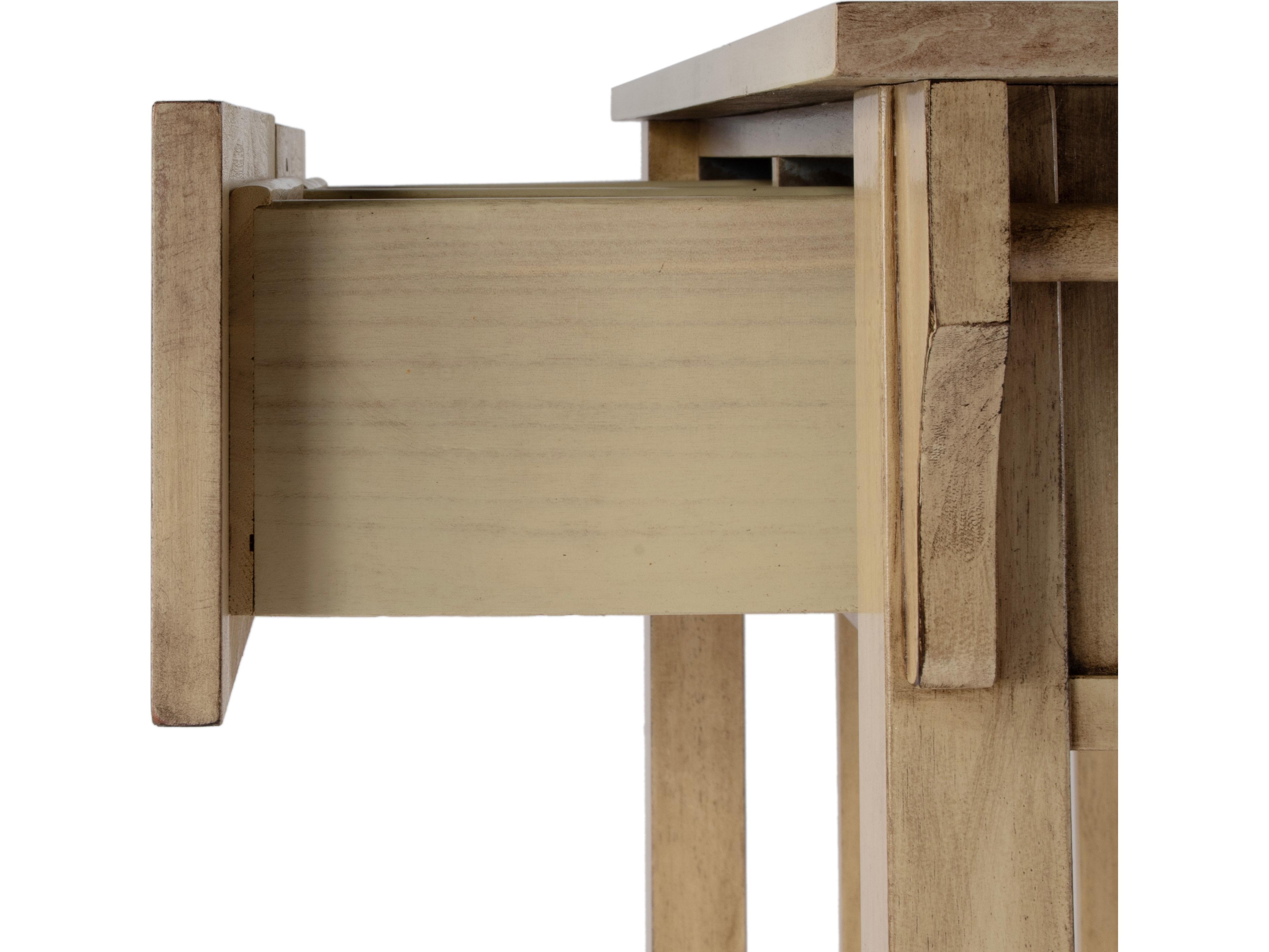 Butler Larina Rectangular Wood Antique Beige Console Table