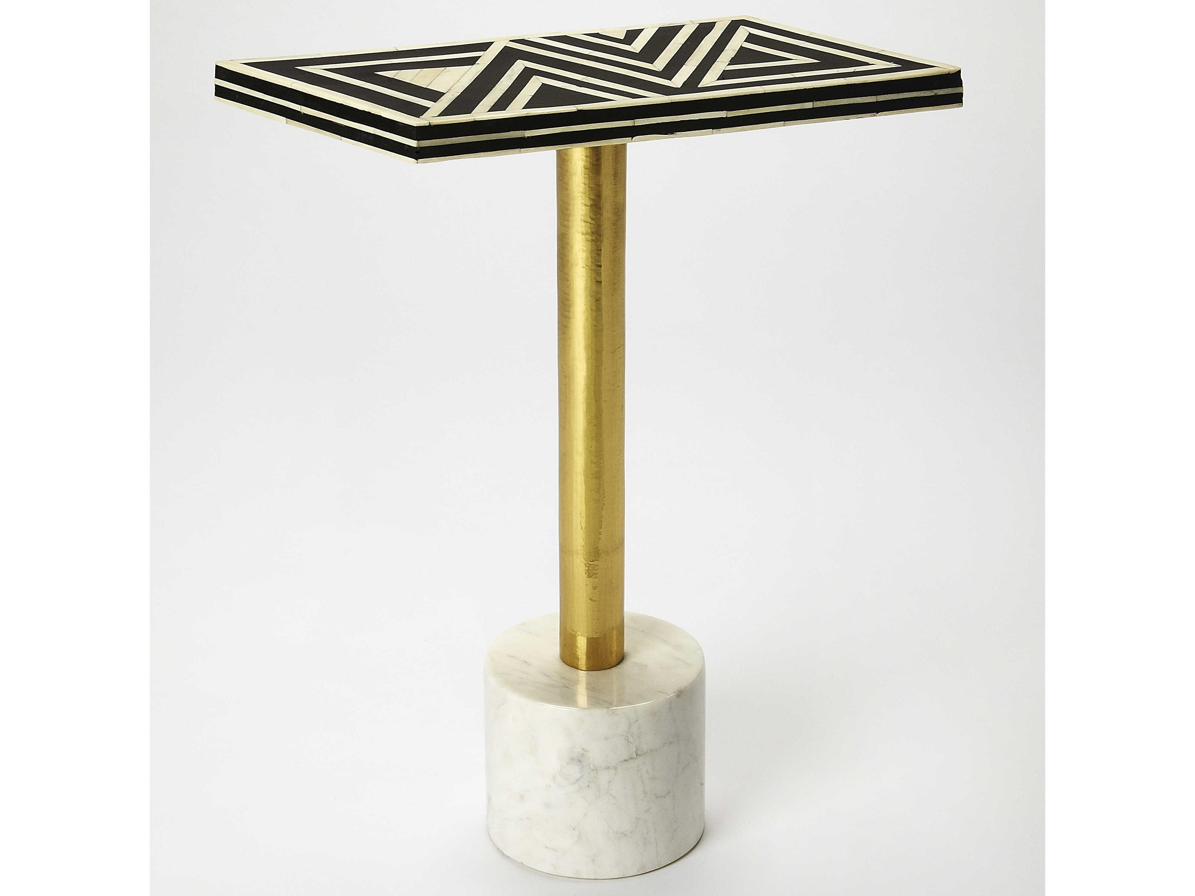 Draper Rectangular Black Bone Inlay End Table