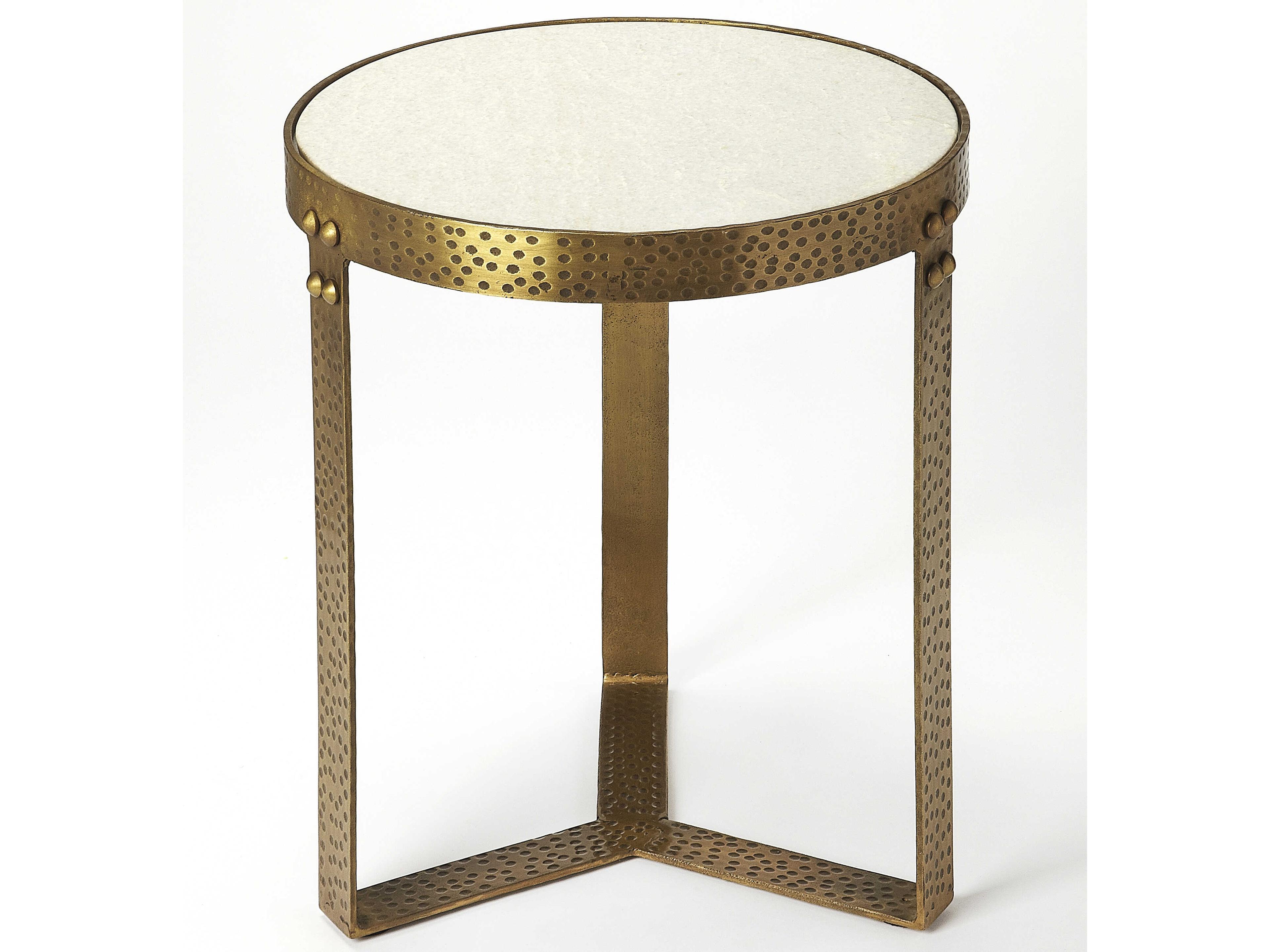 Elton Round Marble And Metal End Table