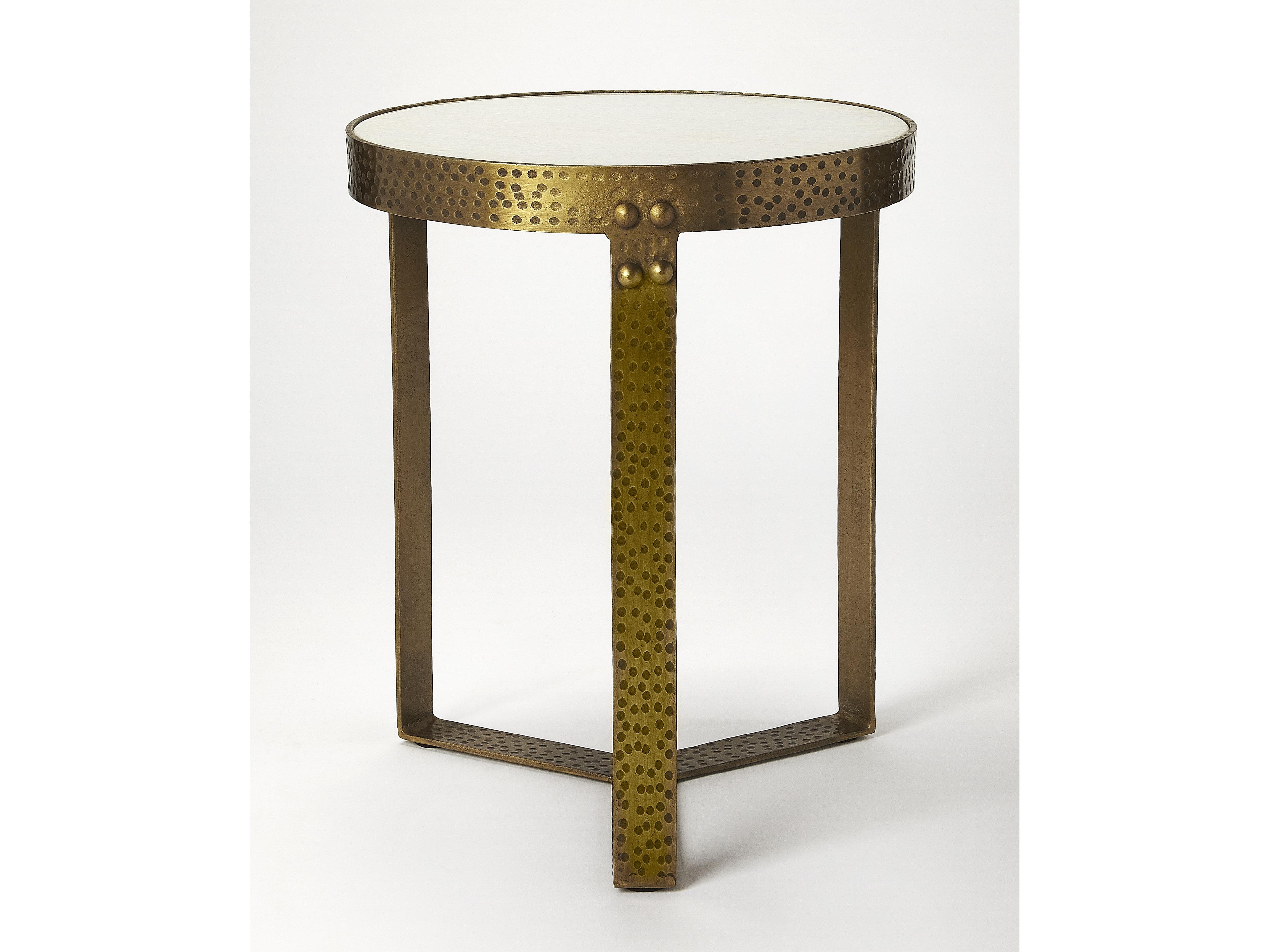 Butler Elton Round Marble And Metal End Table