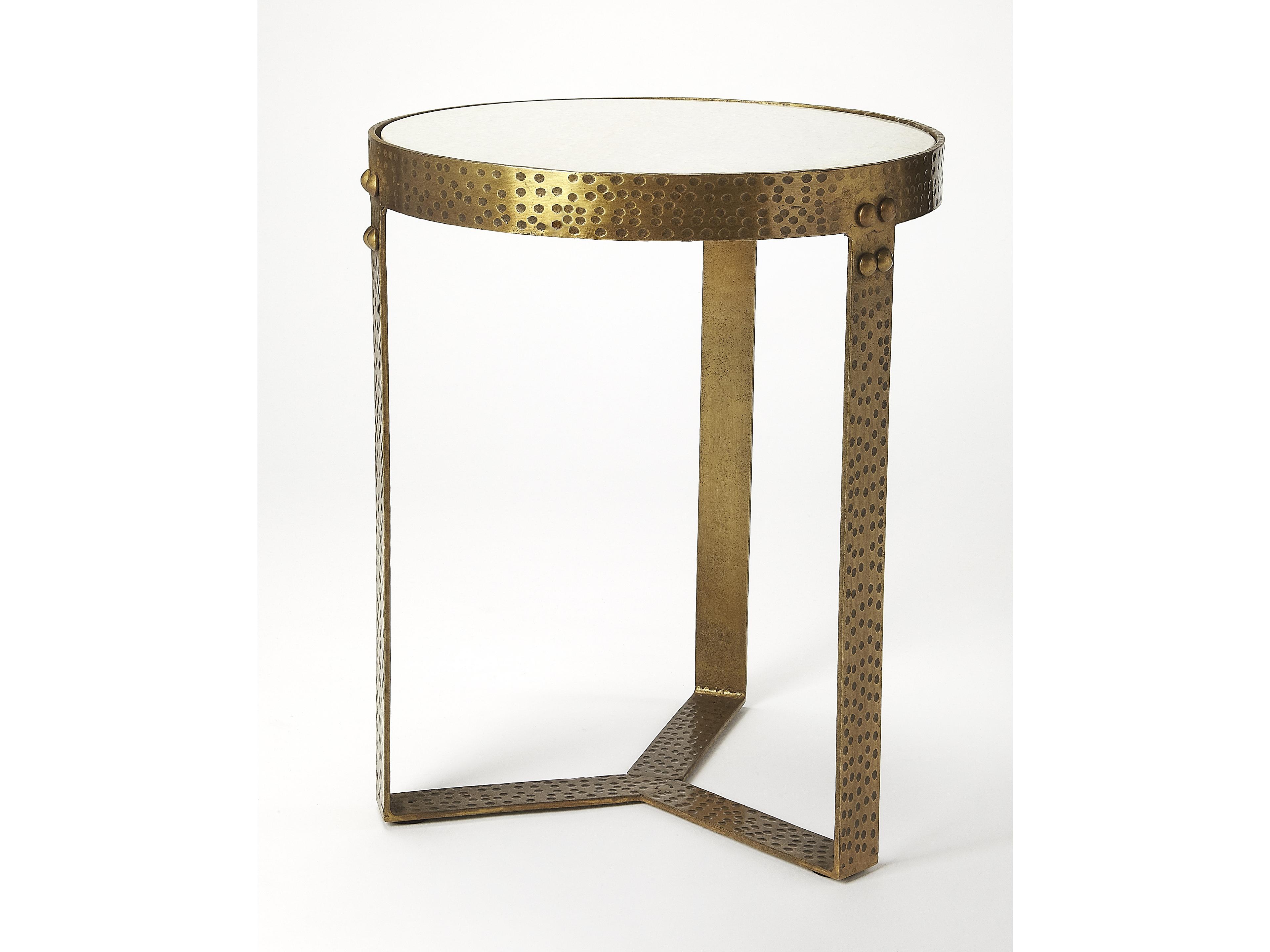 Butler Elton Round Marble And Metal End Table