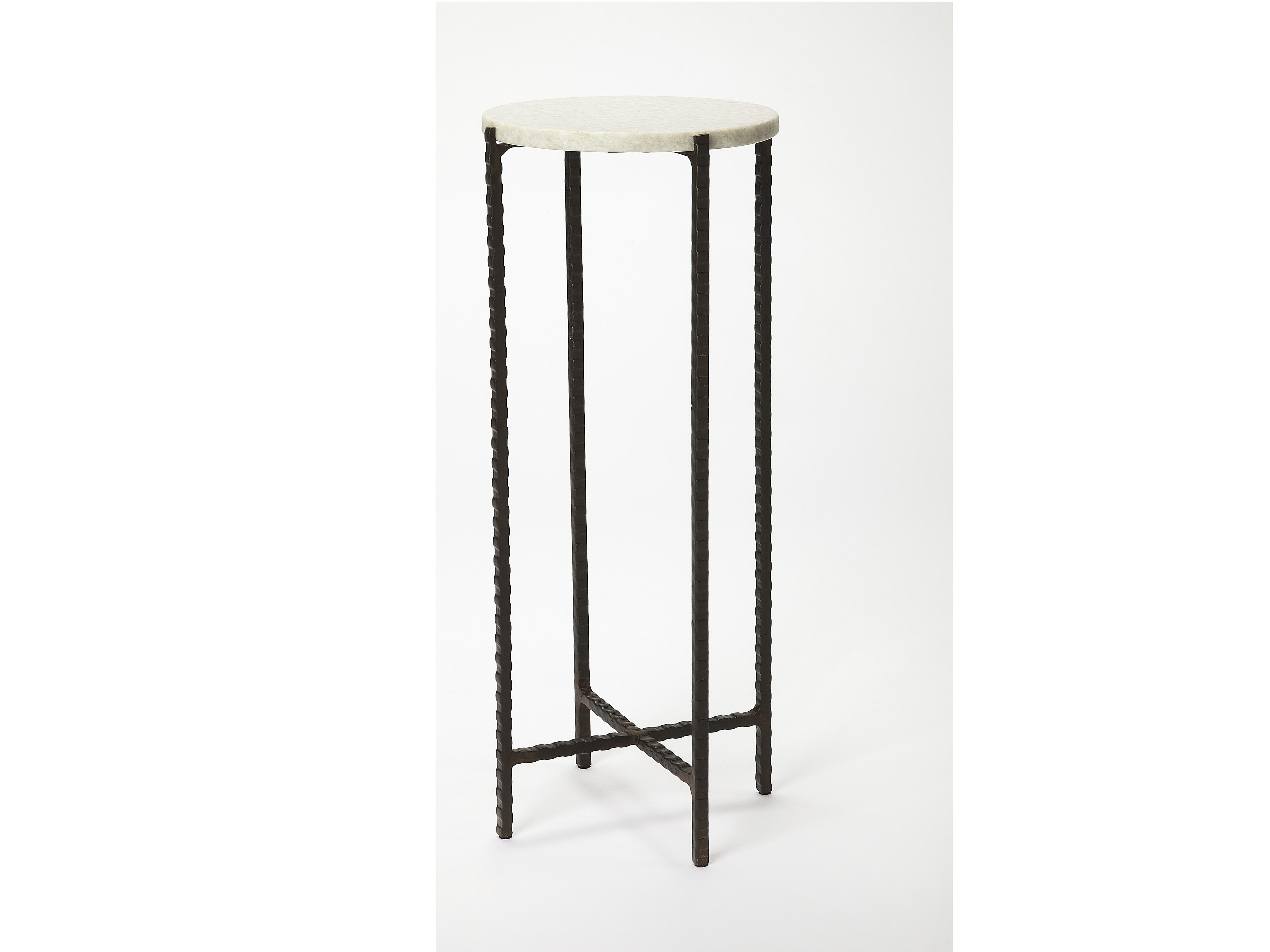 Butler Nigella Round Marble And Metal End Table