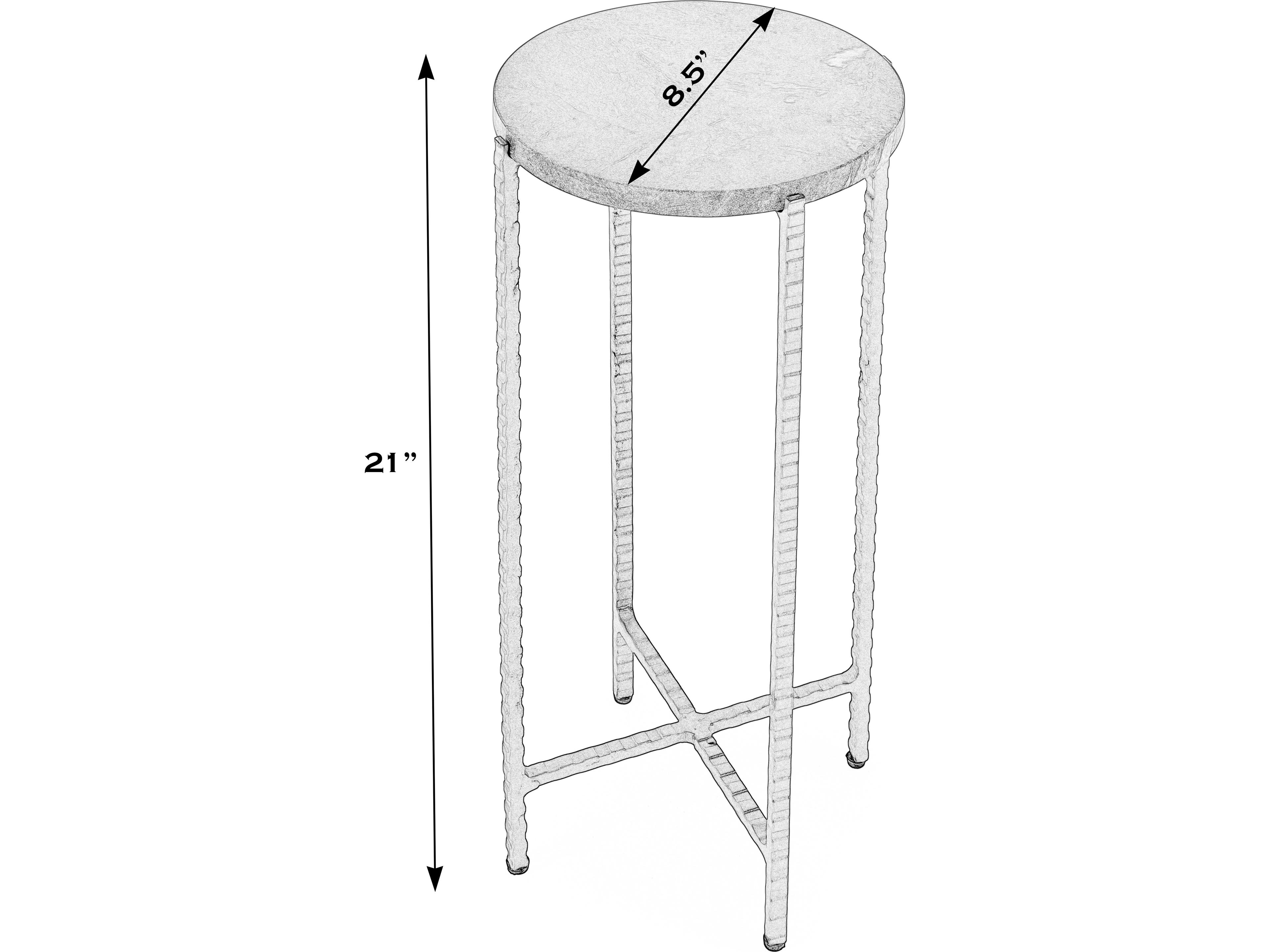 Butler Nigella Round Green Marble End Table