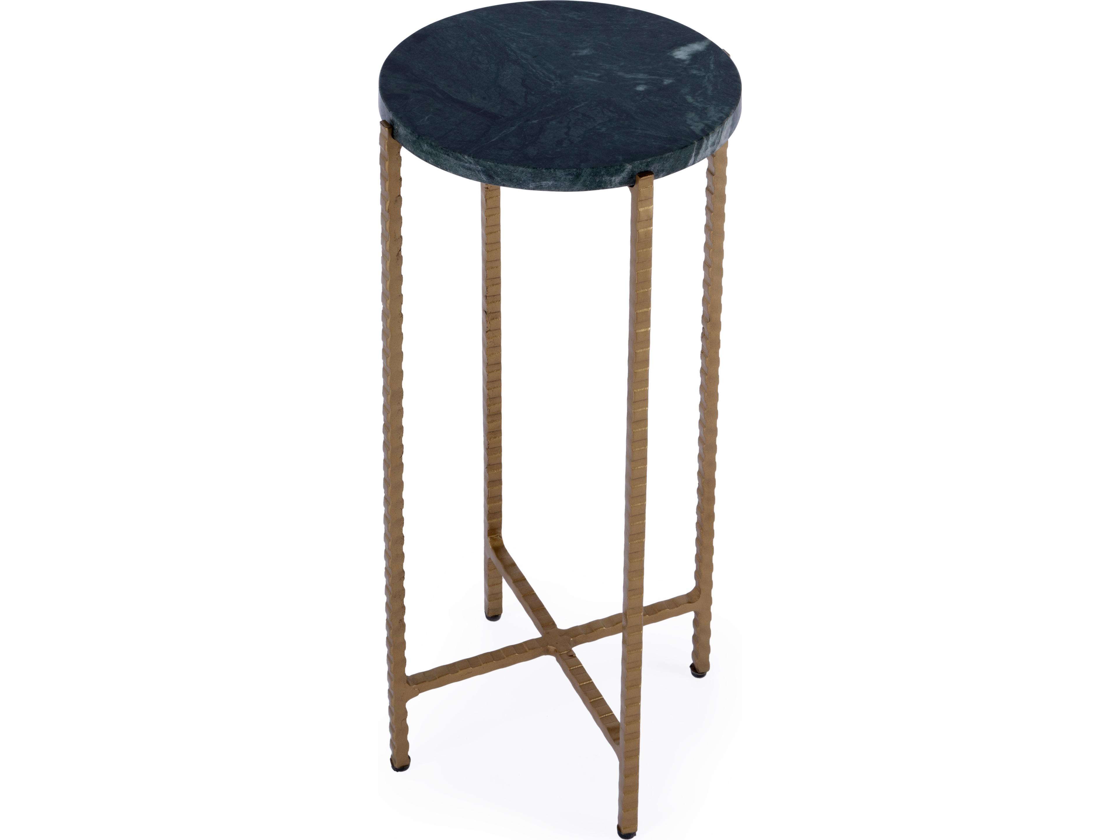Nigella Round Green Marble End Table