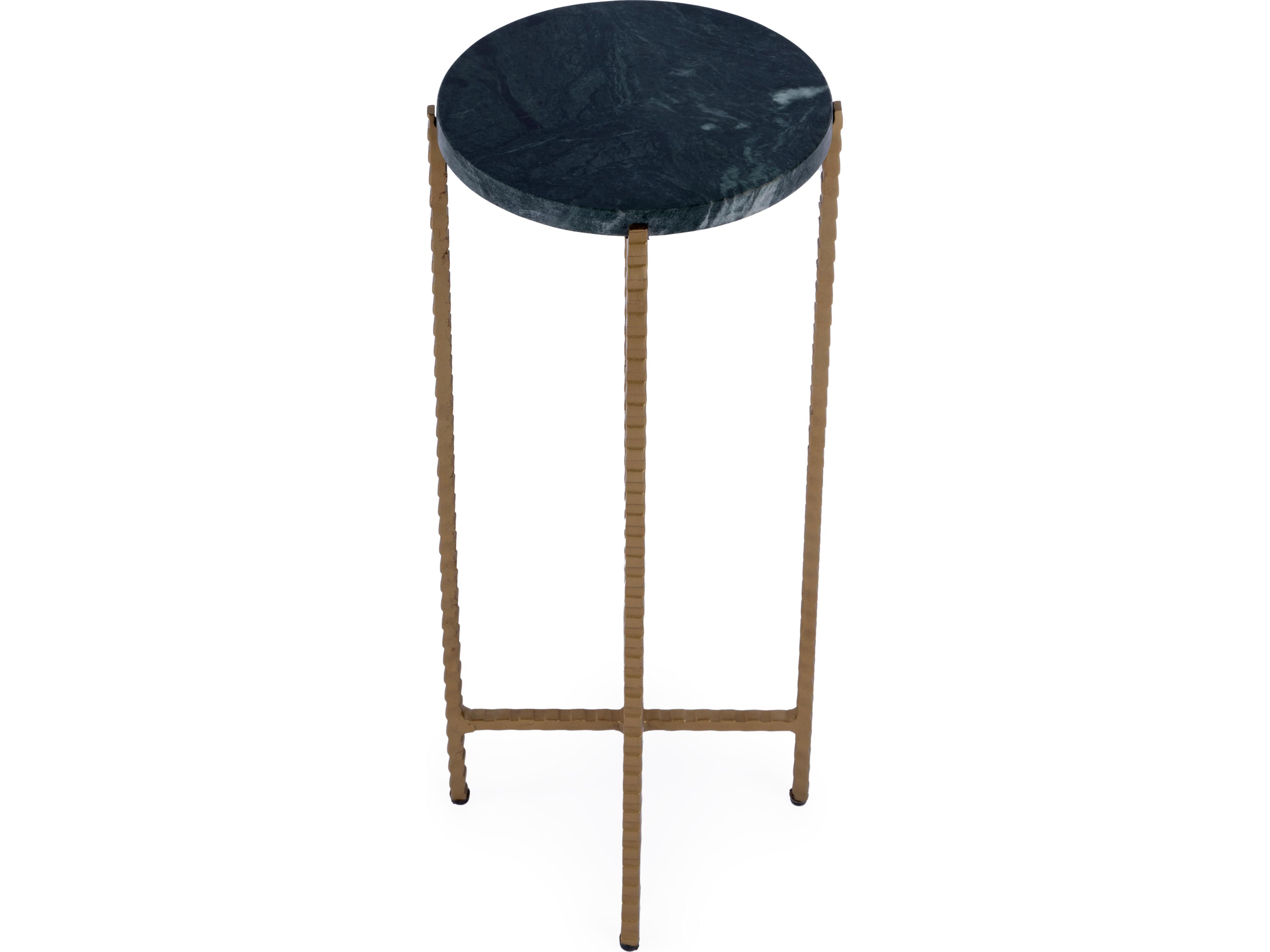 Butler Nigella Round Green Marble End Table