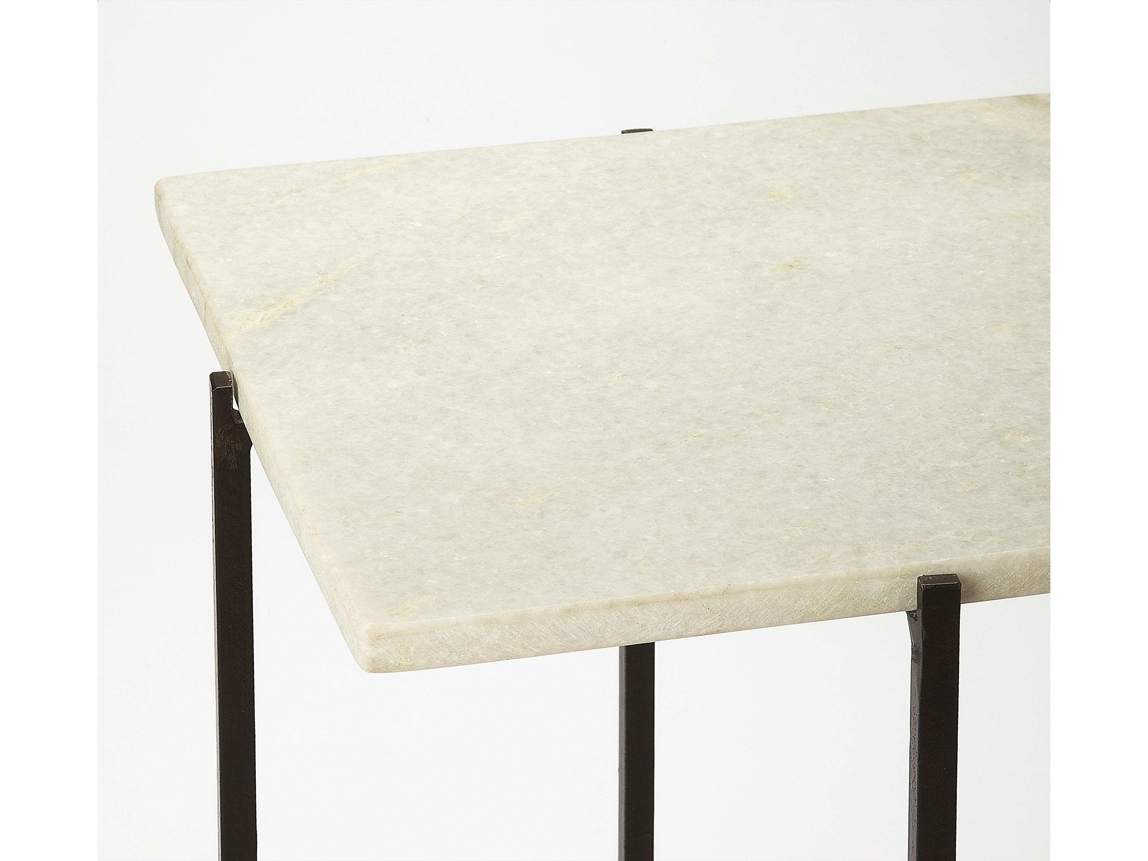 Butler Nigella Square Marble And Metal End Table