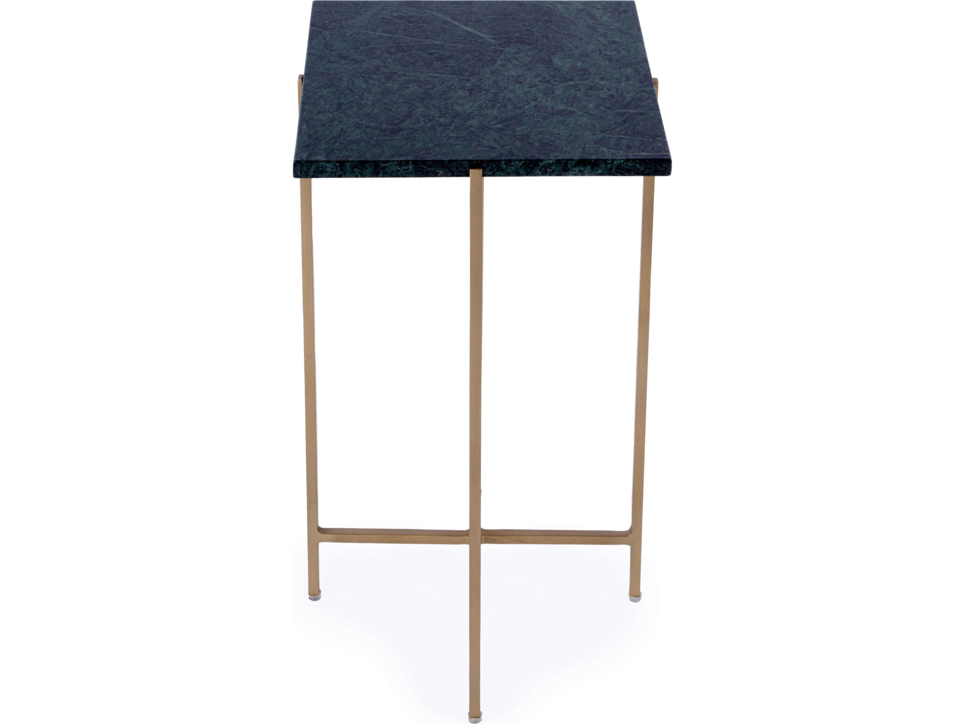 Butler Nigella Square Green Marble End Table