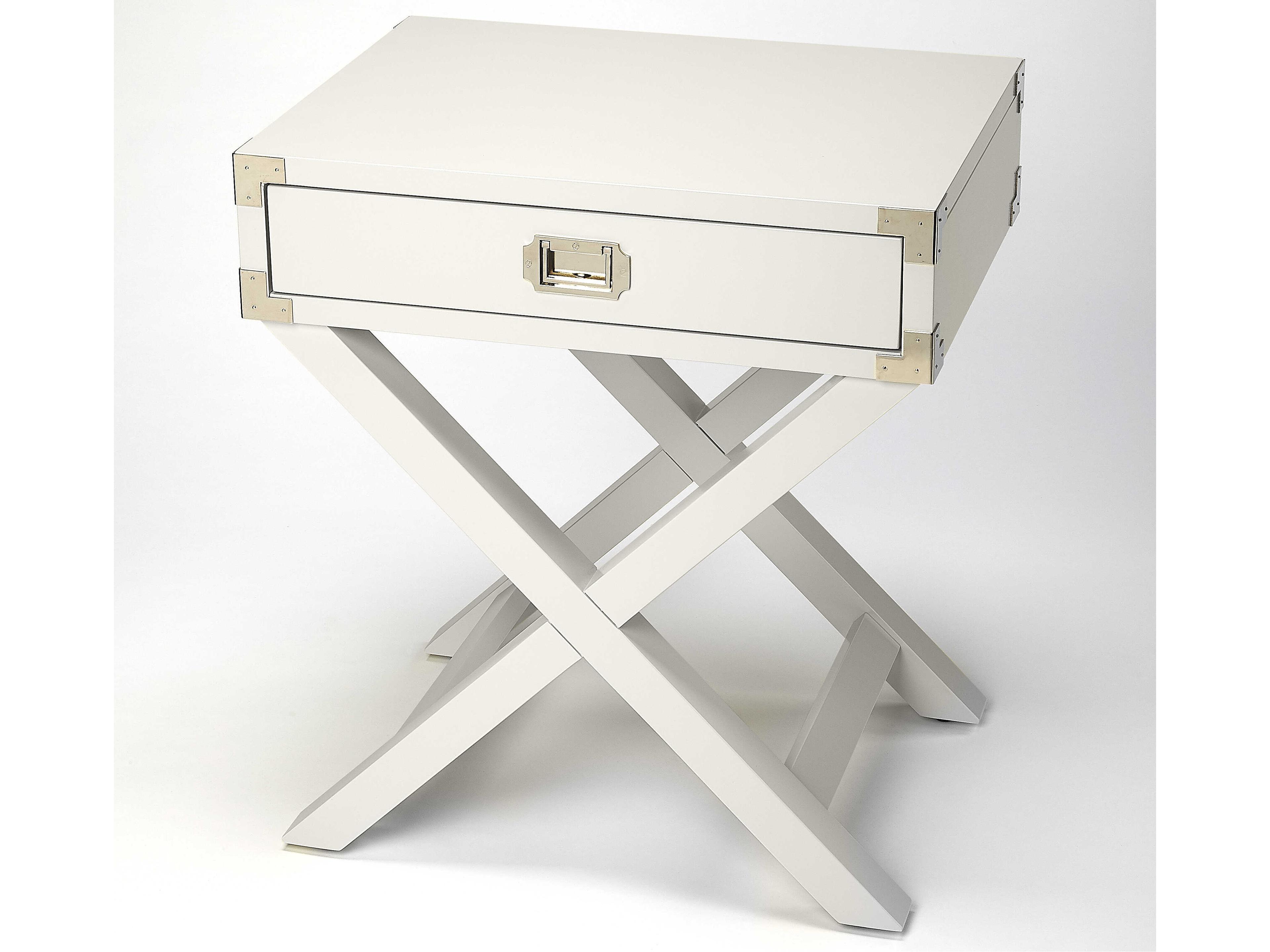Anew Rectangular Wood White End Table