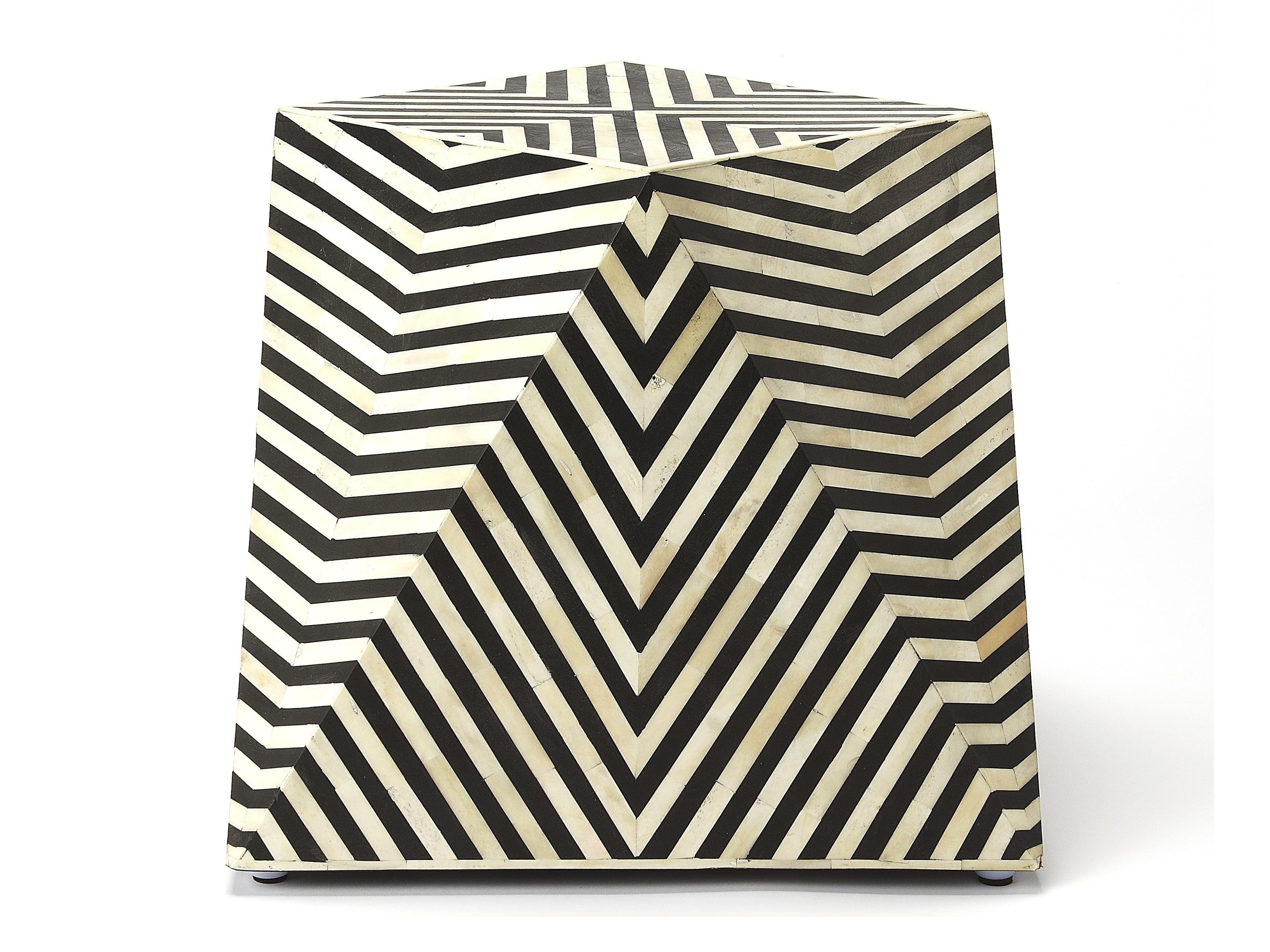 Butler Zanzibar Square Resin Black Bone Inlay End Table