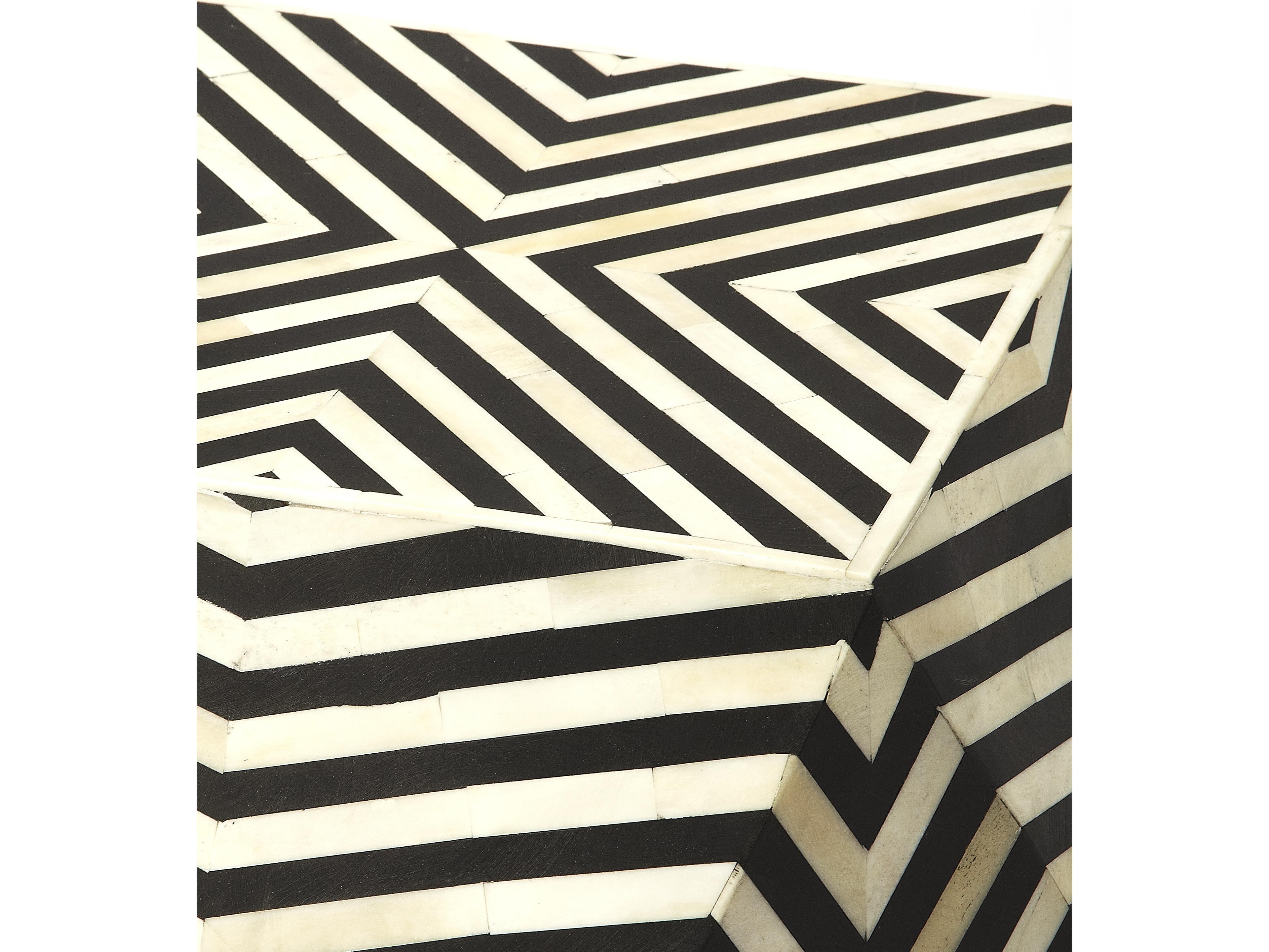 Butler Zanzibar Square Resin Black Bone Inlay End Table