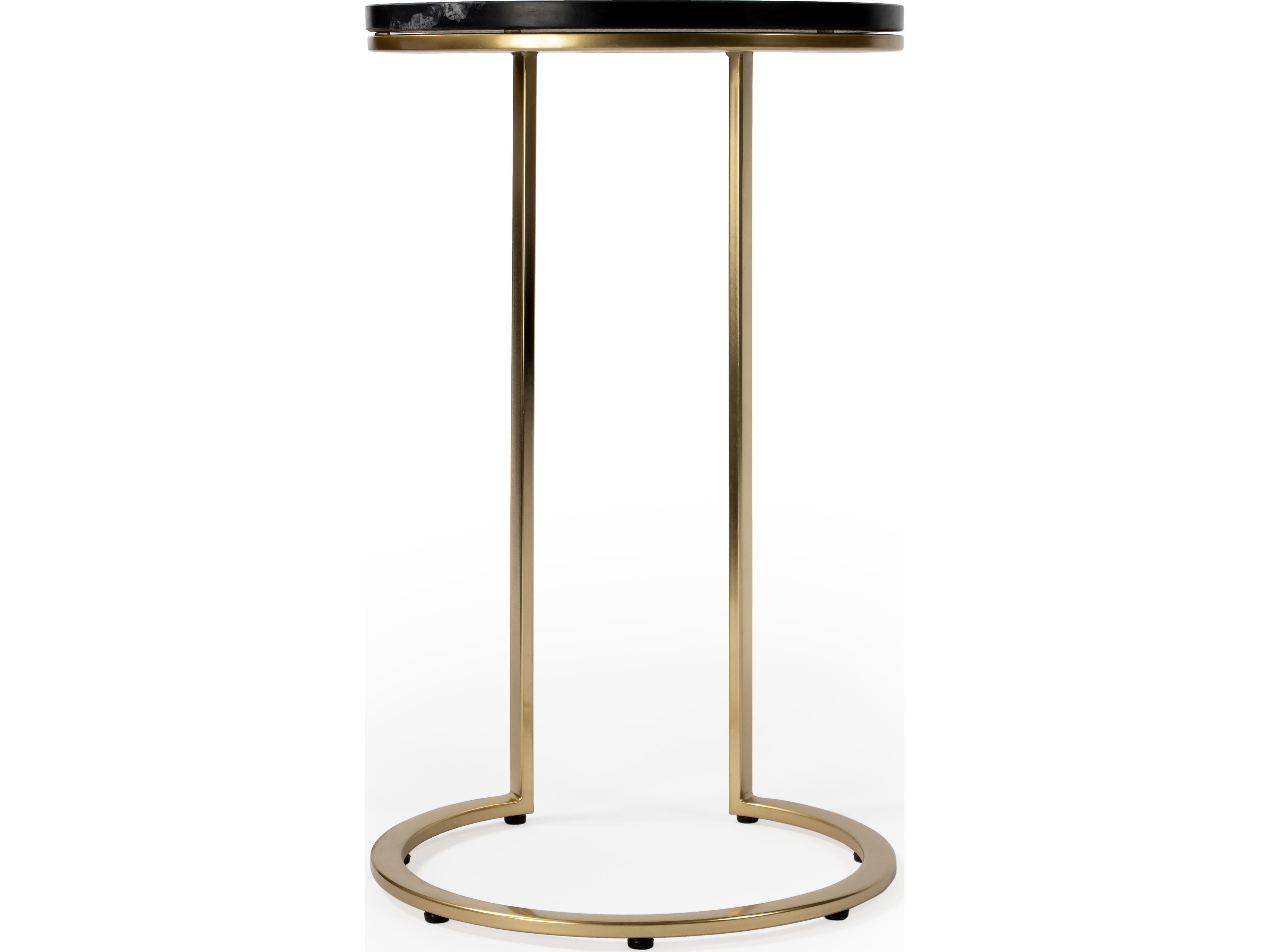 Butler Shounderia Round Black Marble End Table