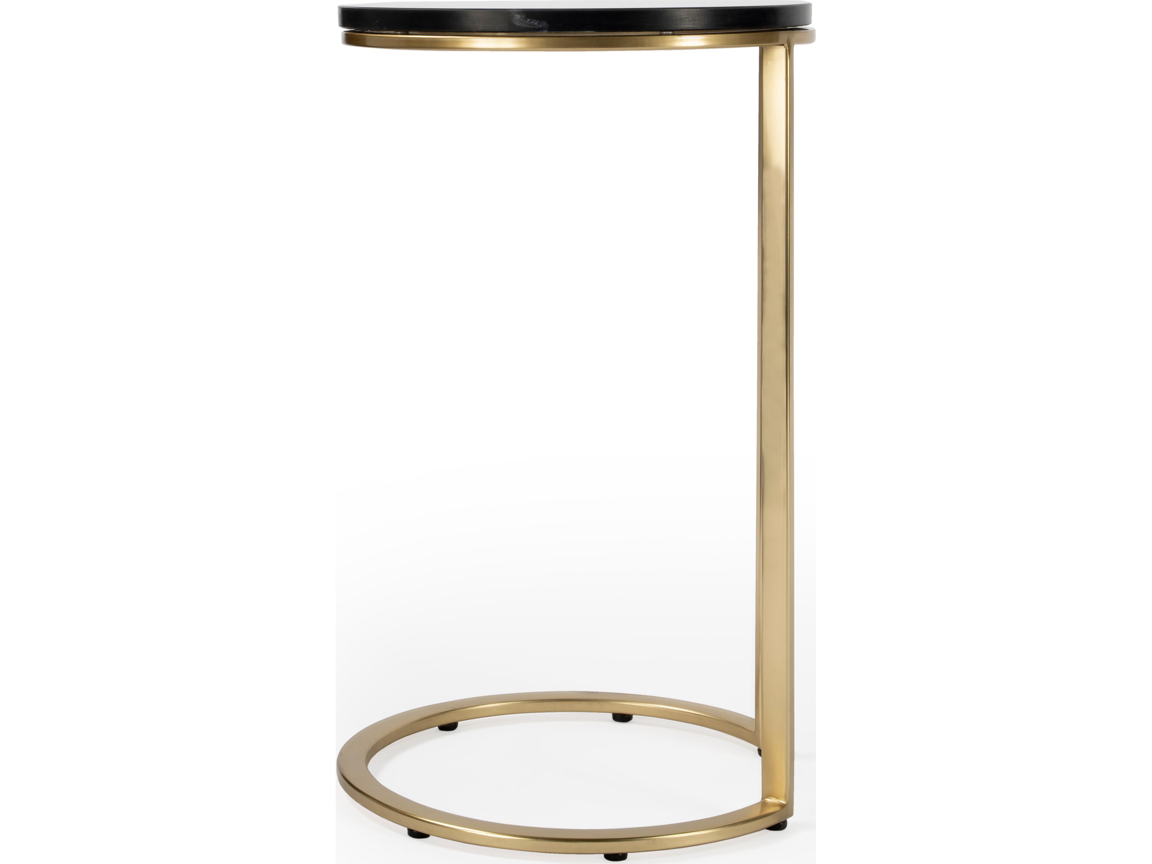 Butler Shounderia Round Black Marble End Table
