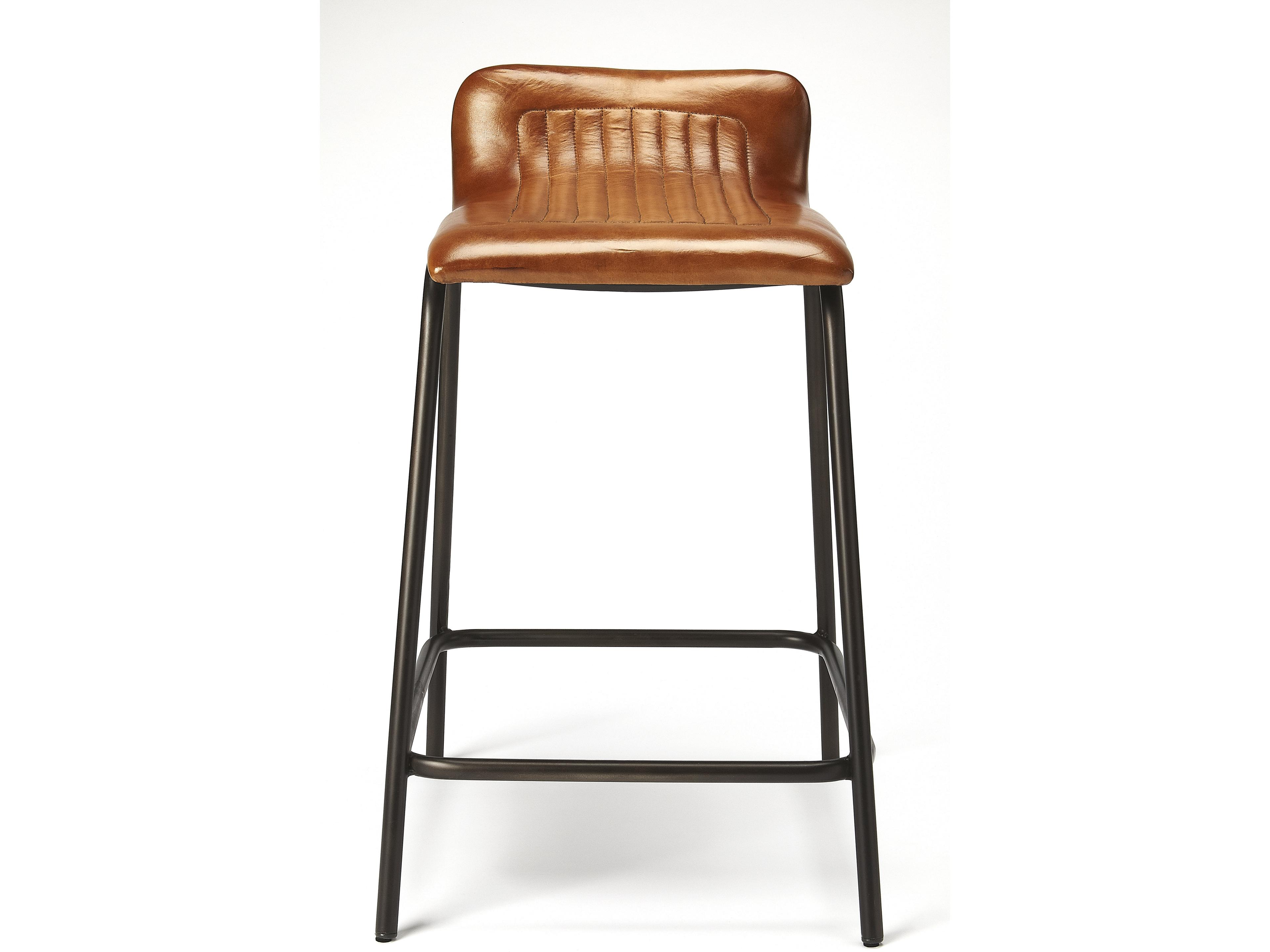 Butler Ludlow Brown Leather Counter Stool