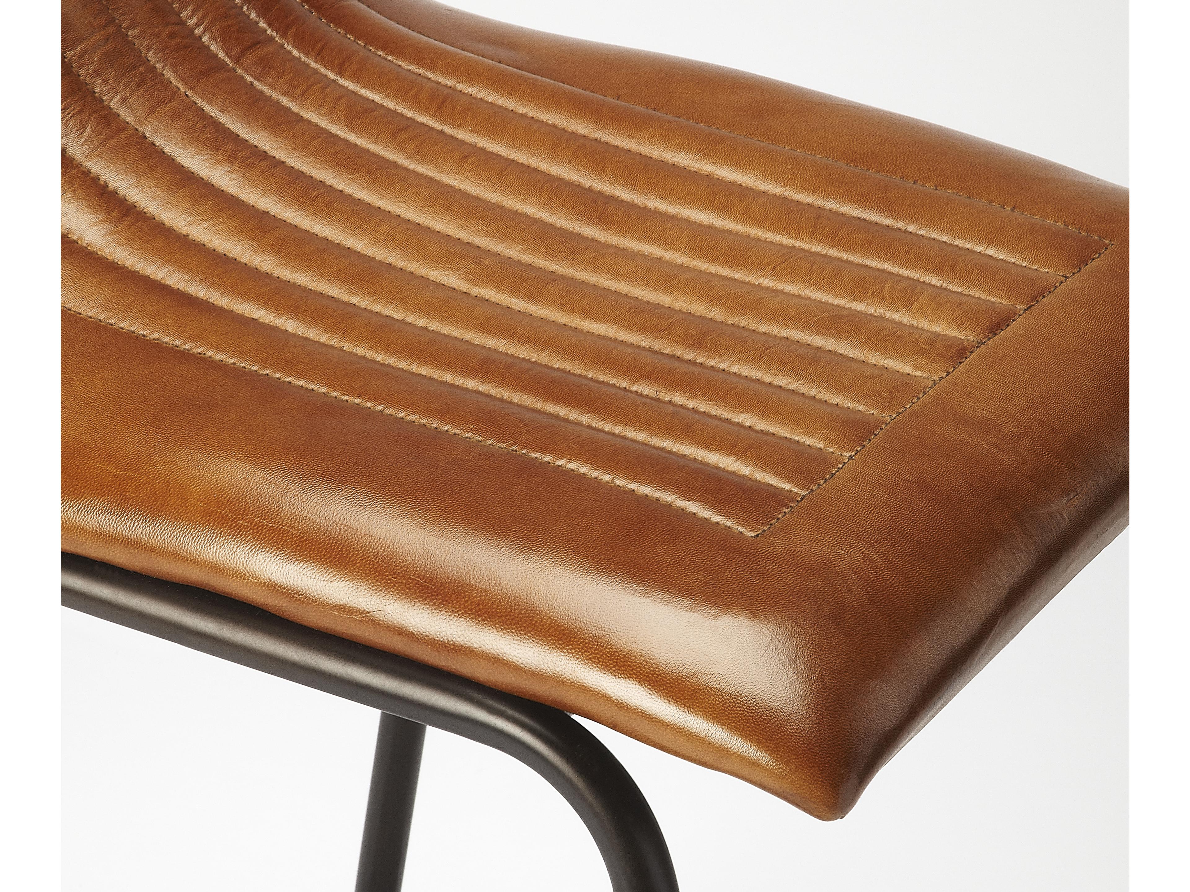 Butler Ludlow Brown Leather Counter Stool