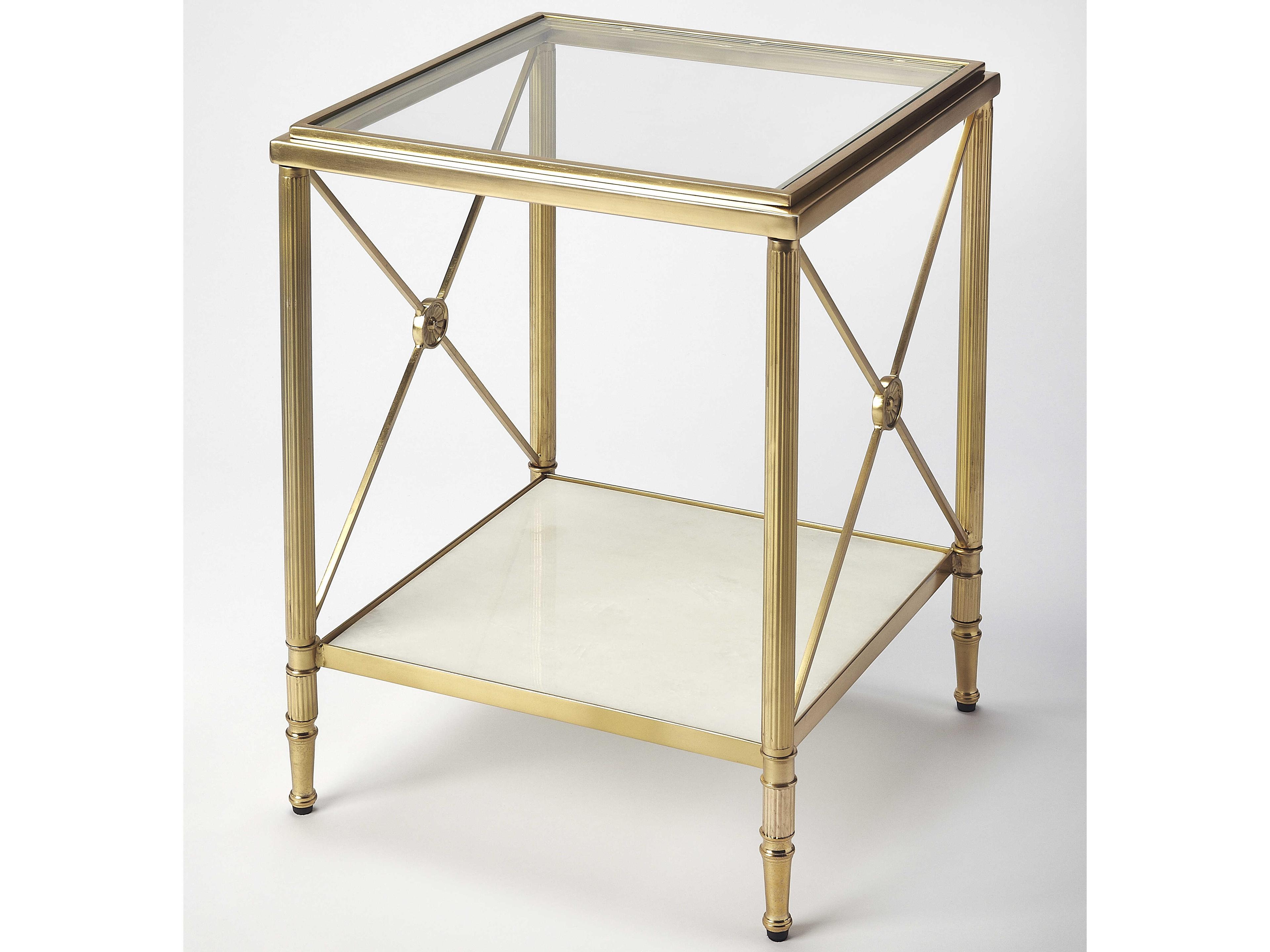 Taren Square Glass Metalworks End Table
