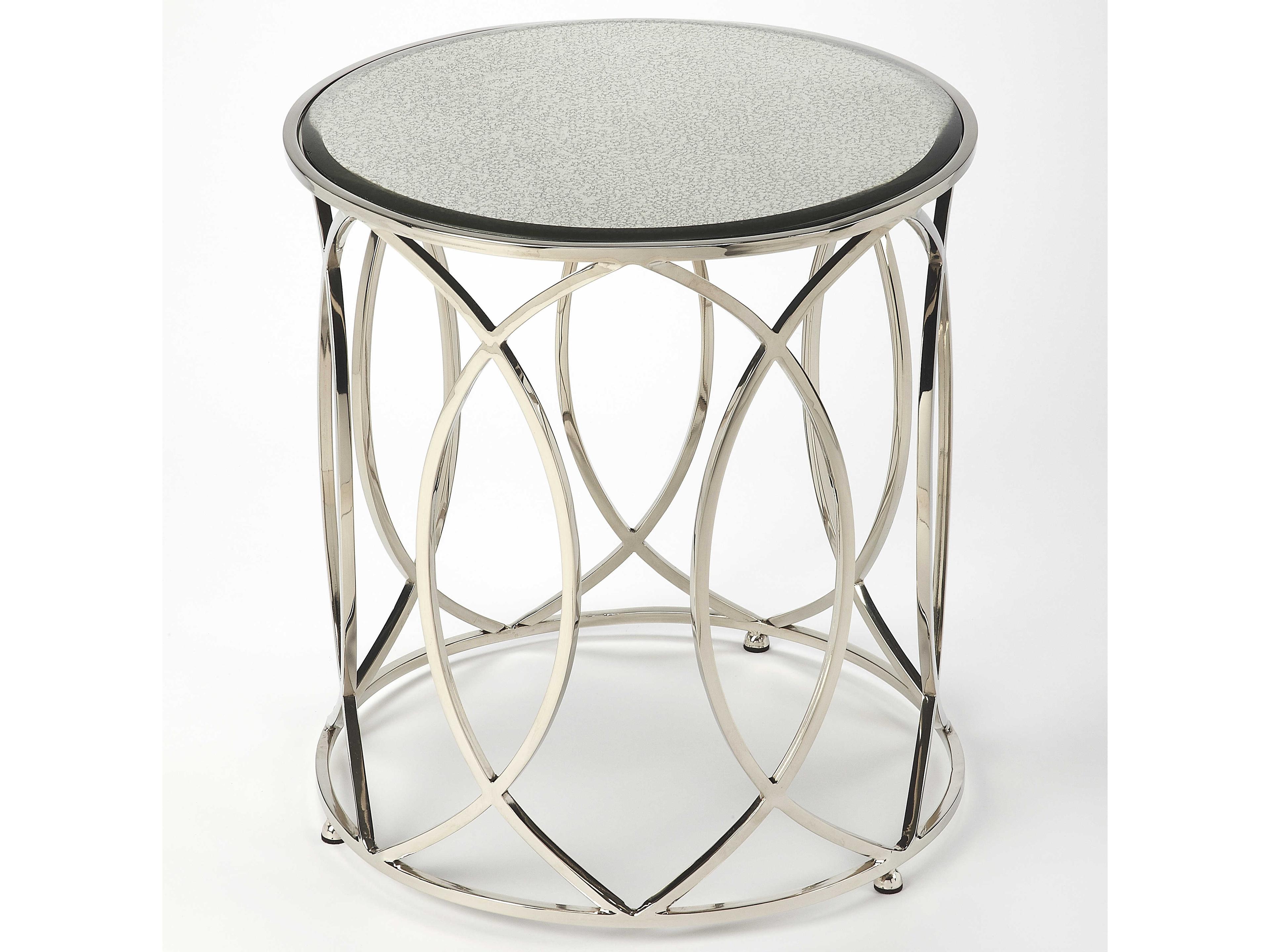 Desiree Round Mirror Metalworks End Table