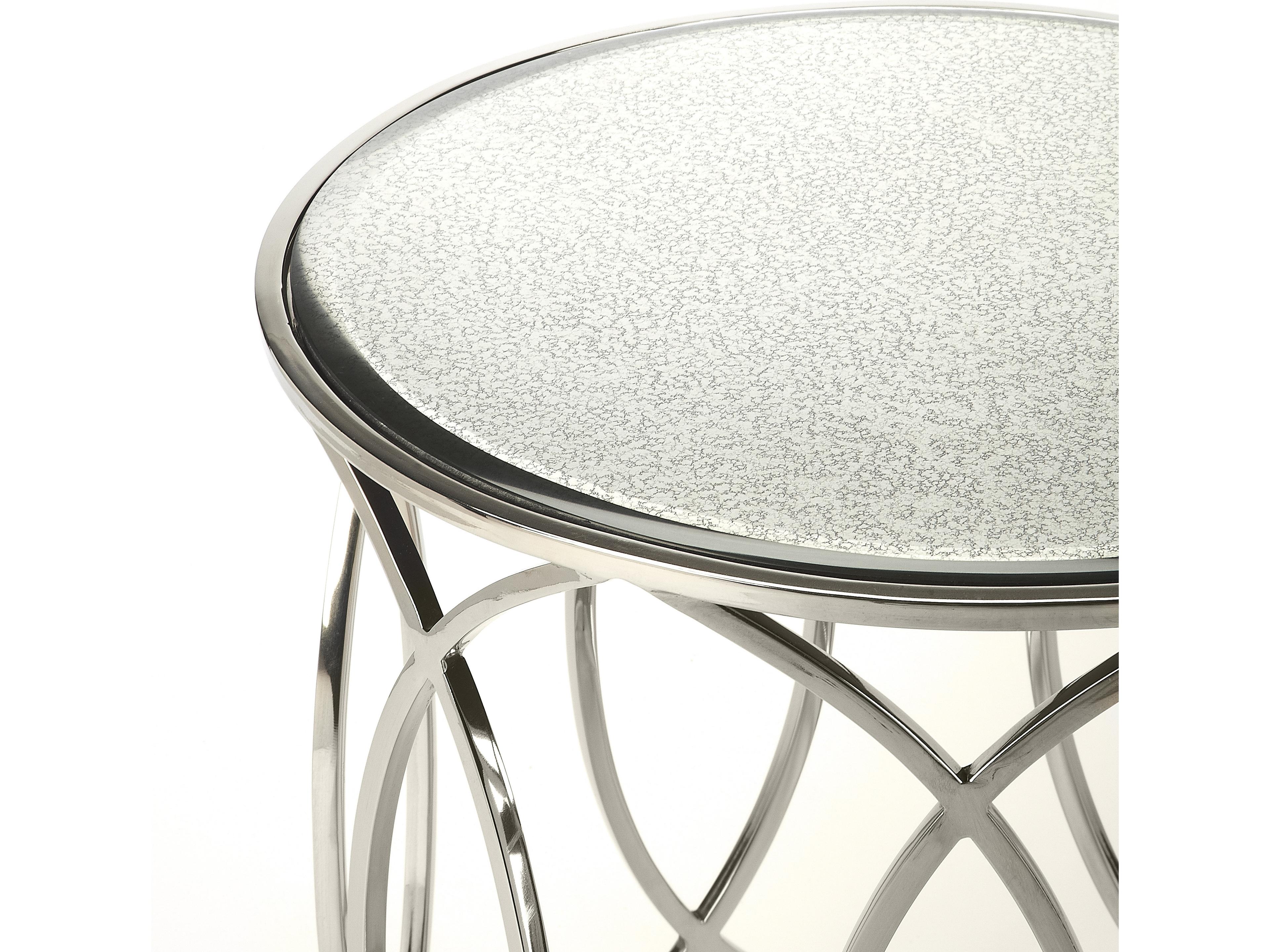 Butler Desiree Round Mirror Metalworks End Table