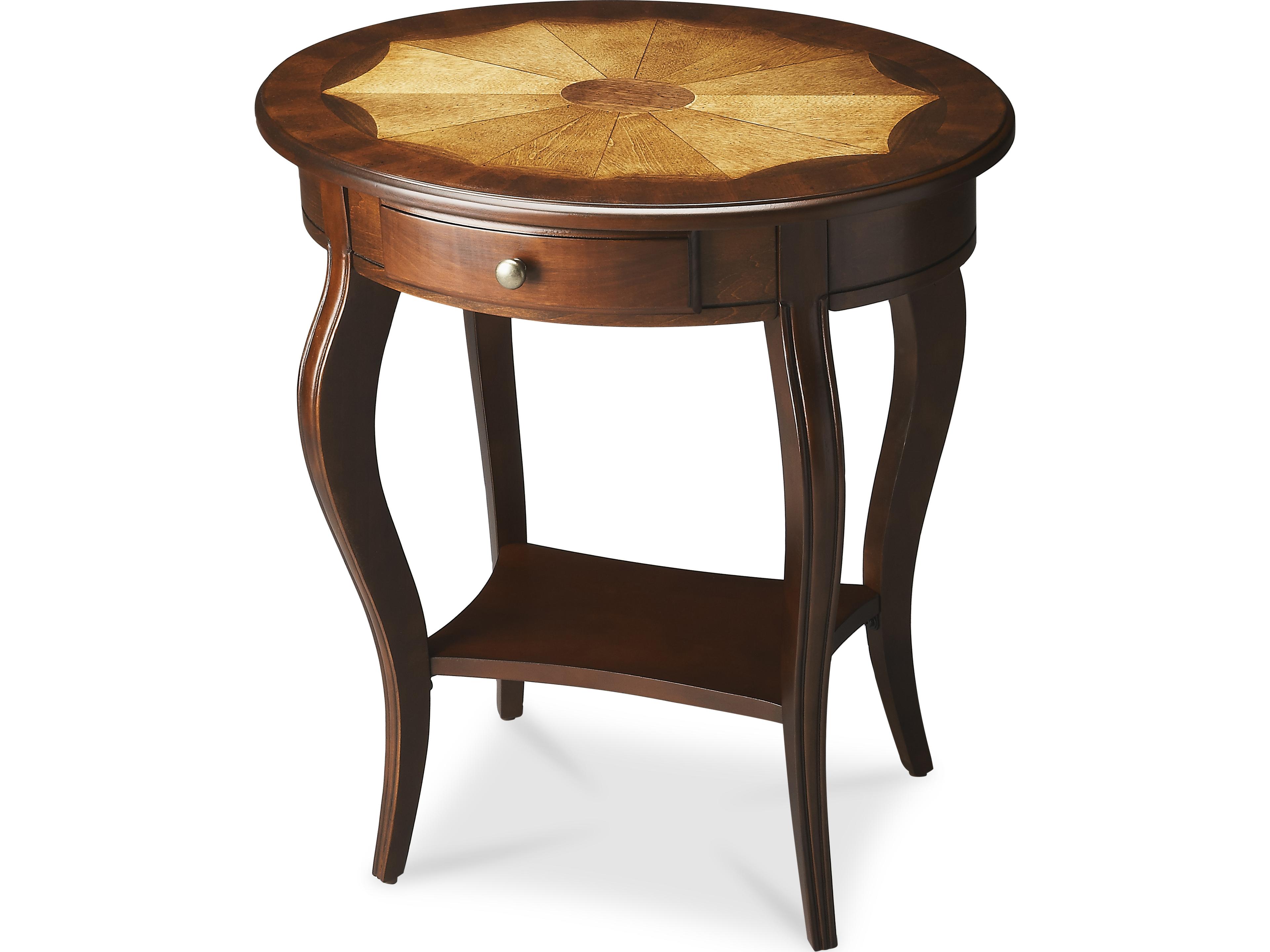 Jeanette Oval Wood Cherry End Table
