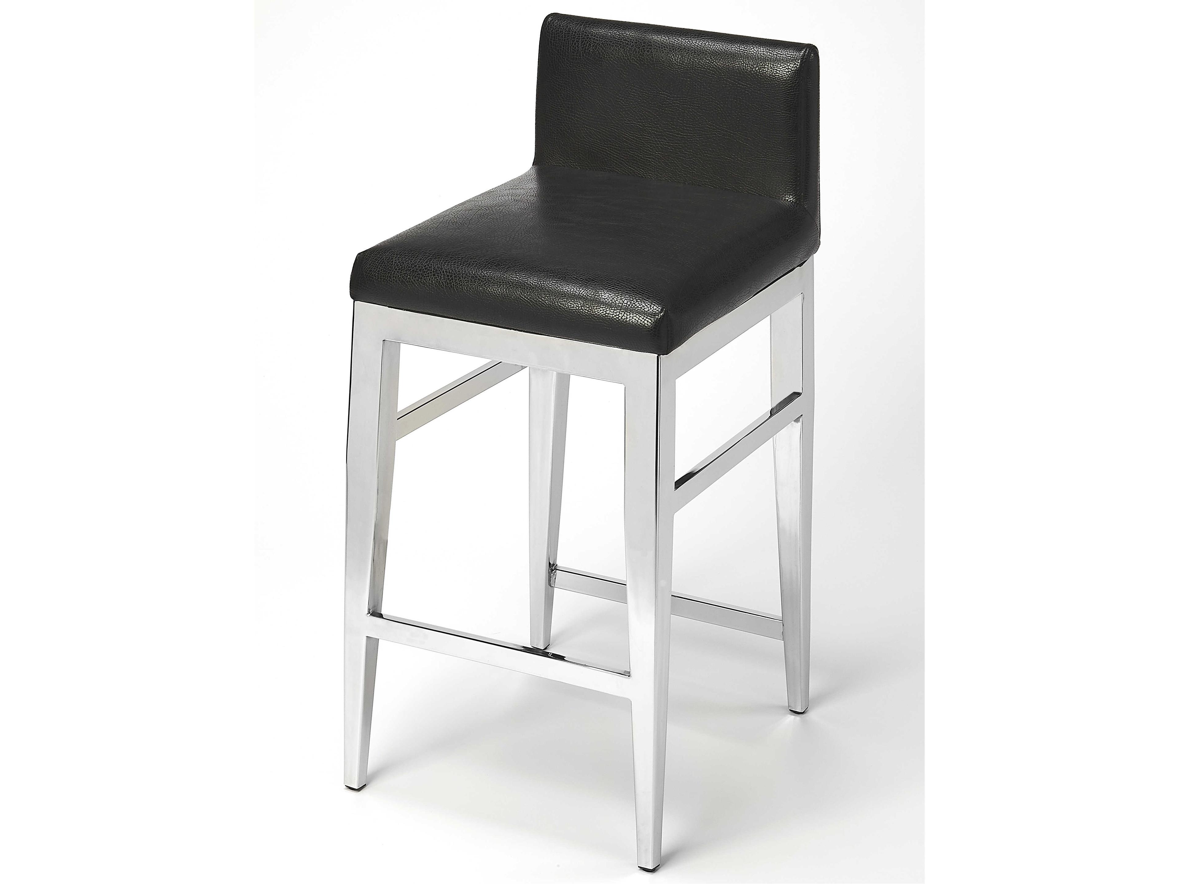 Butler Kelsey Black Faux Leather Counter Stool