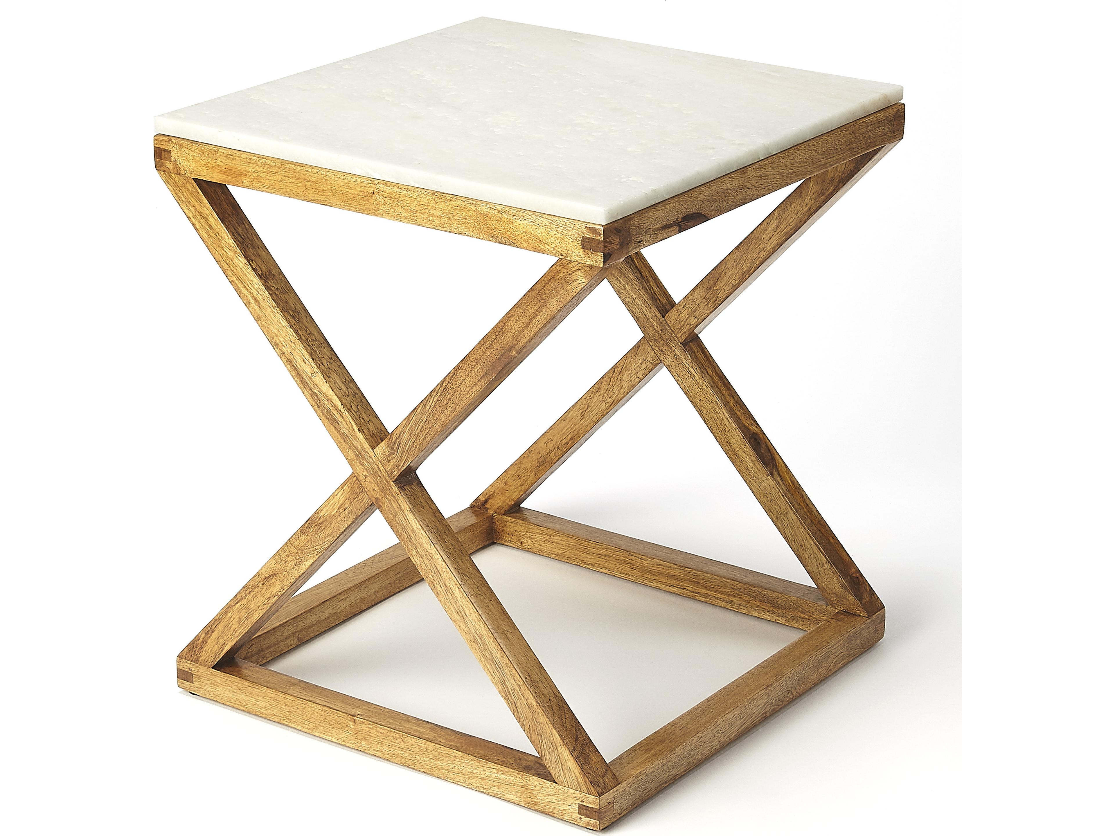 Butler Braylon Square Marble Natural Mango End Table