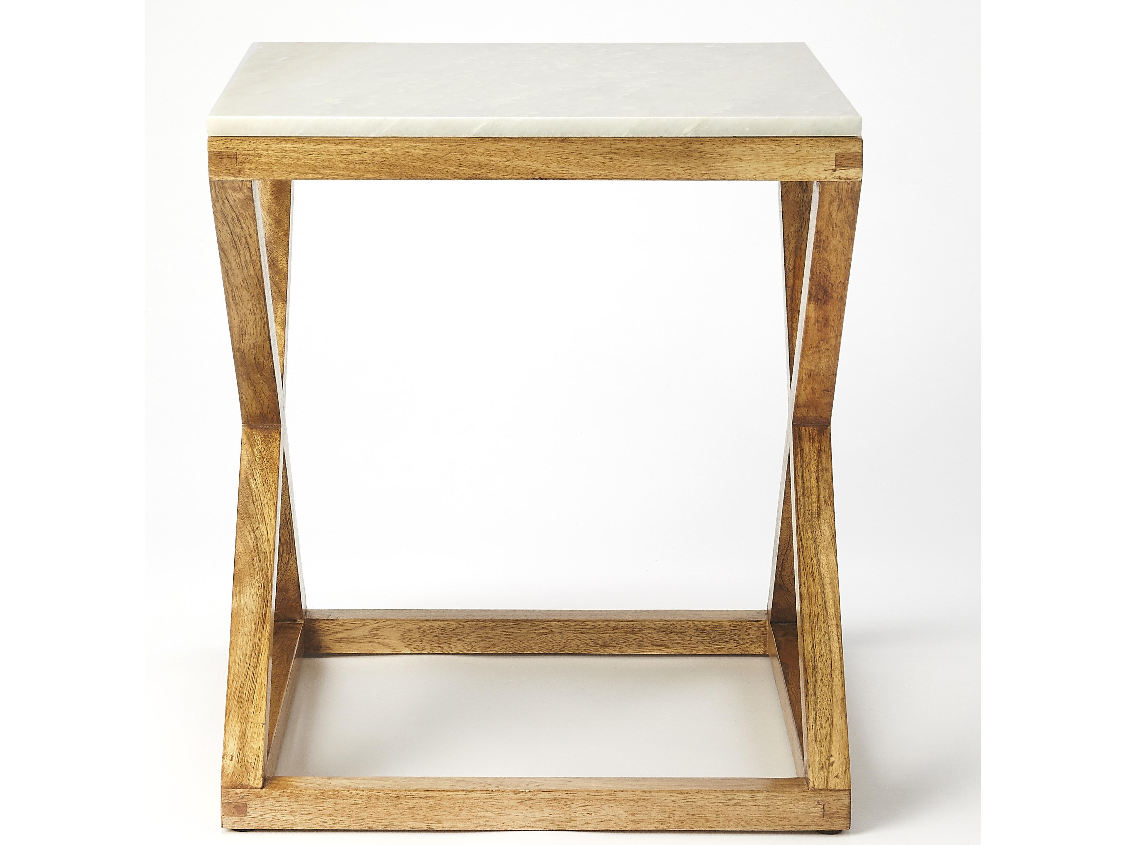 Butler Braylon Square Marble Natural Mango End Table