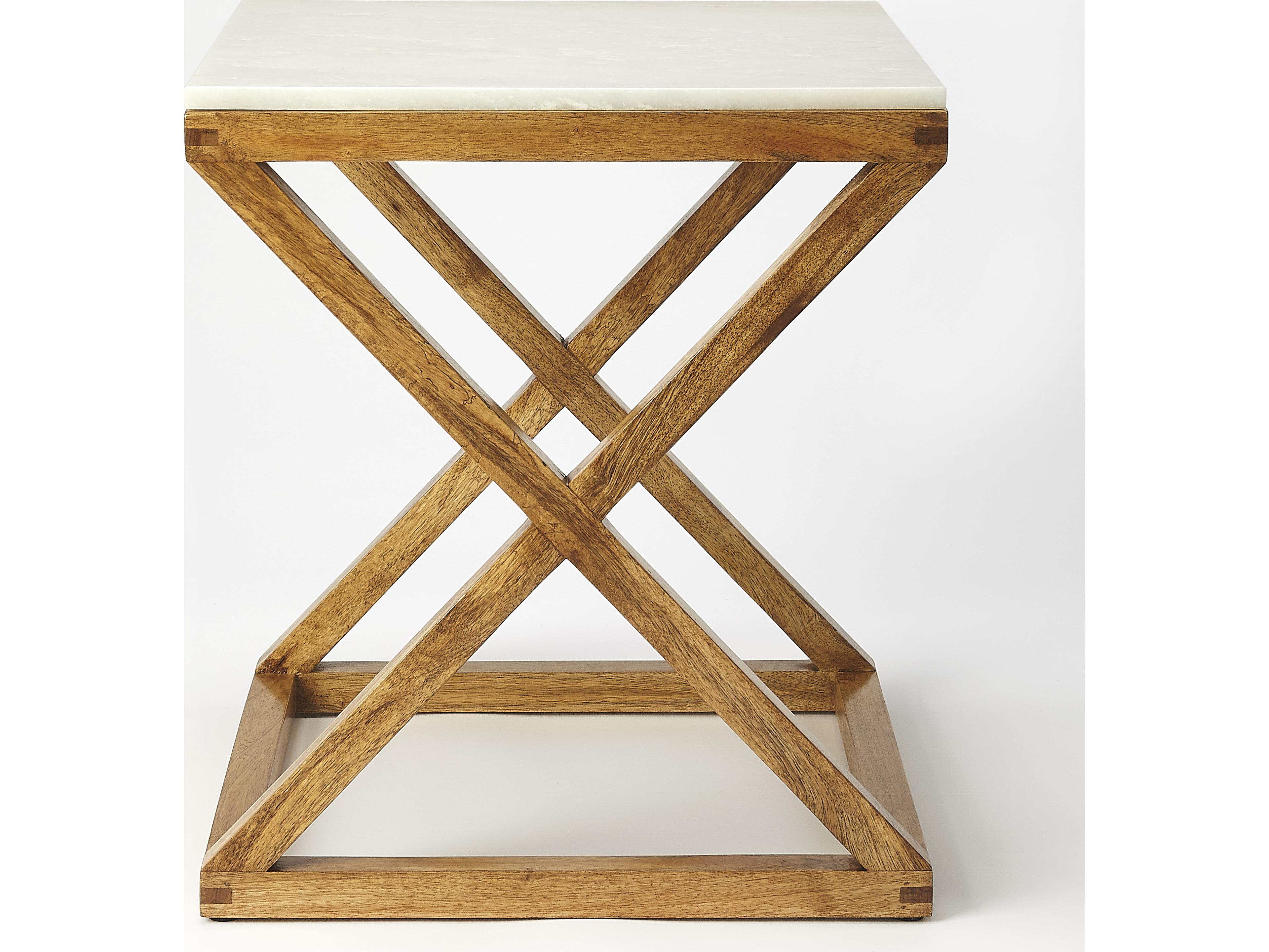Butler Braylon Square Marble Natural Mango End Table