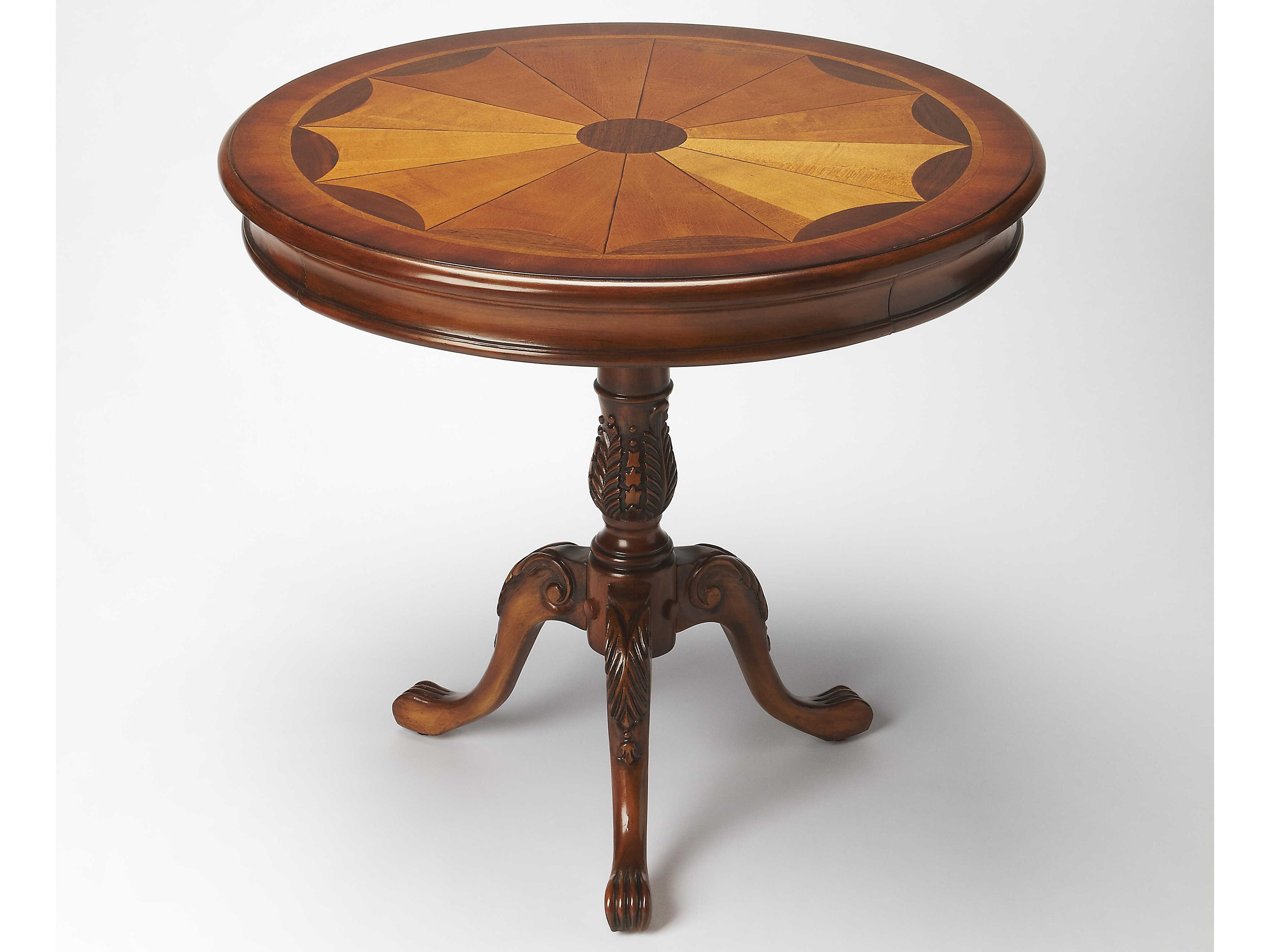 Carissa Round Wood Cherry End Table