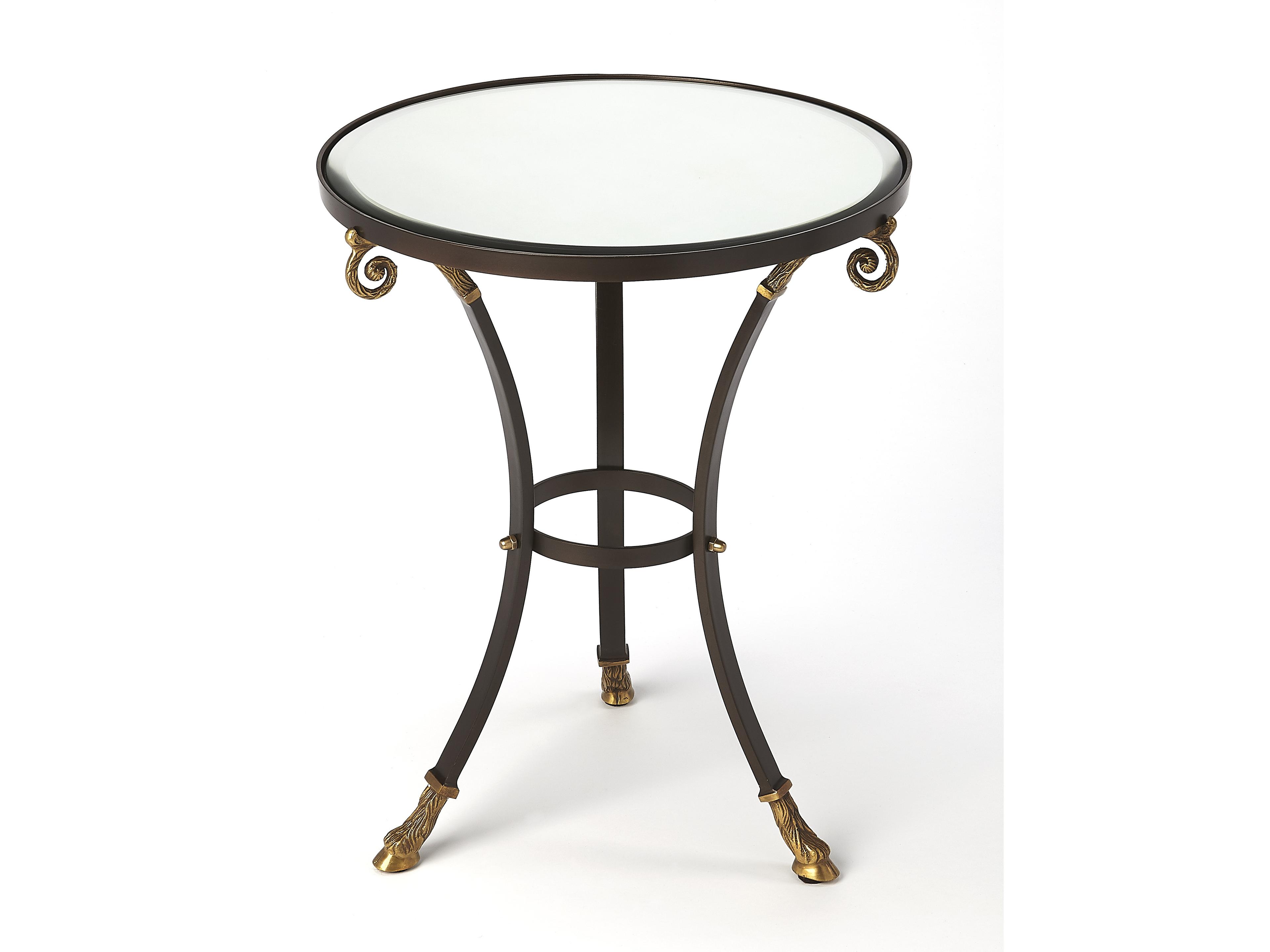 Meurice Round Mirror Metalworks End Table