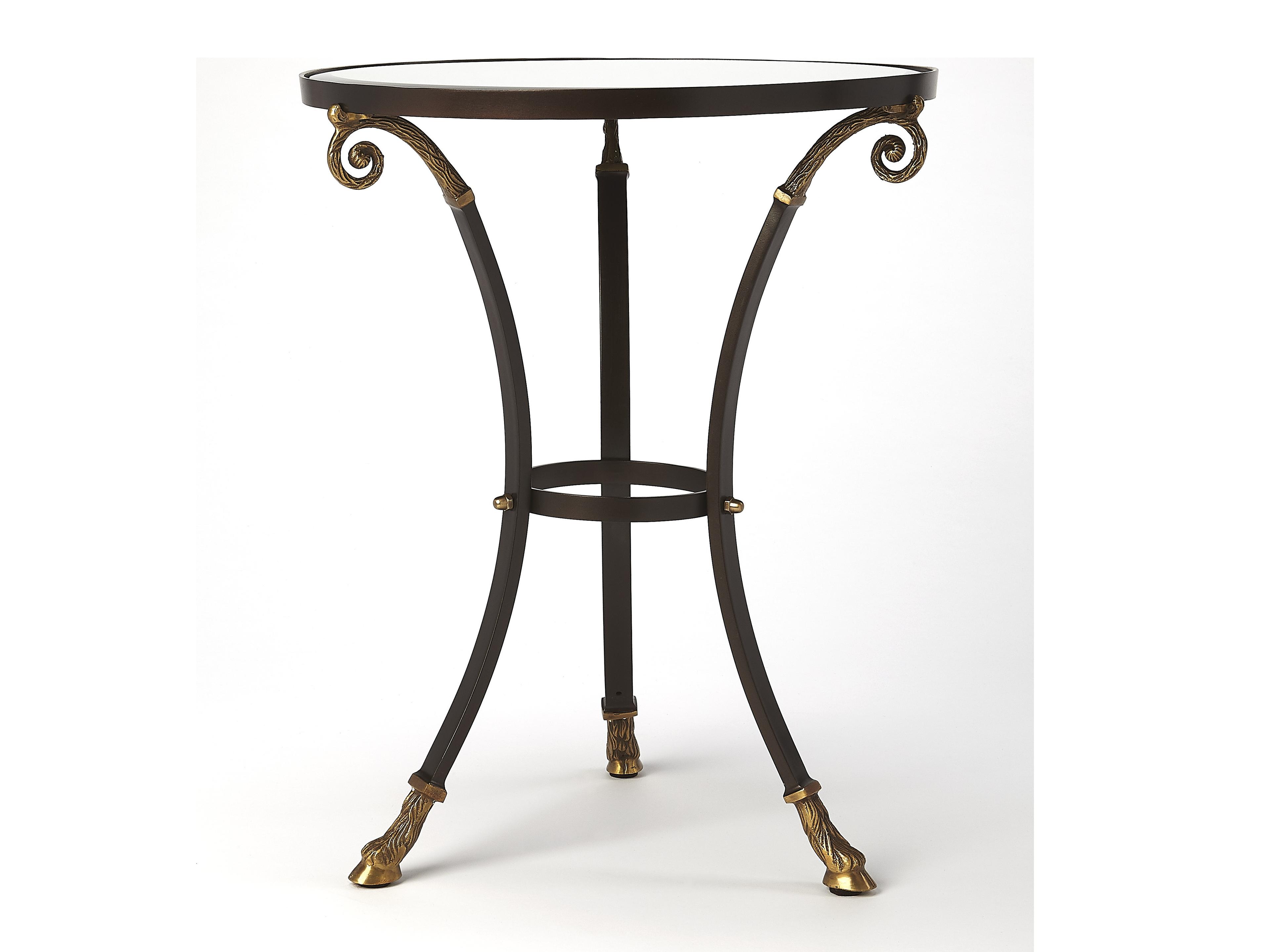 Butler Meurice Round Mirror Metalworks End Table