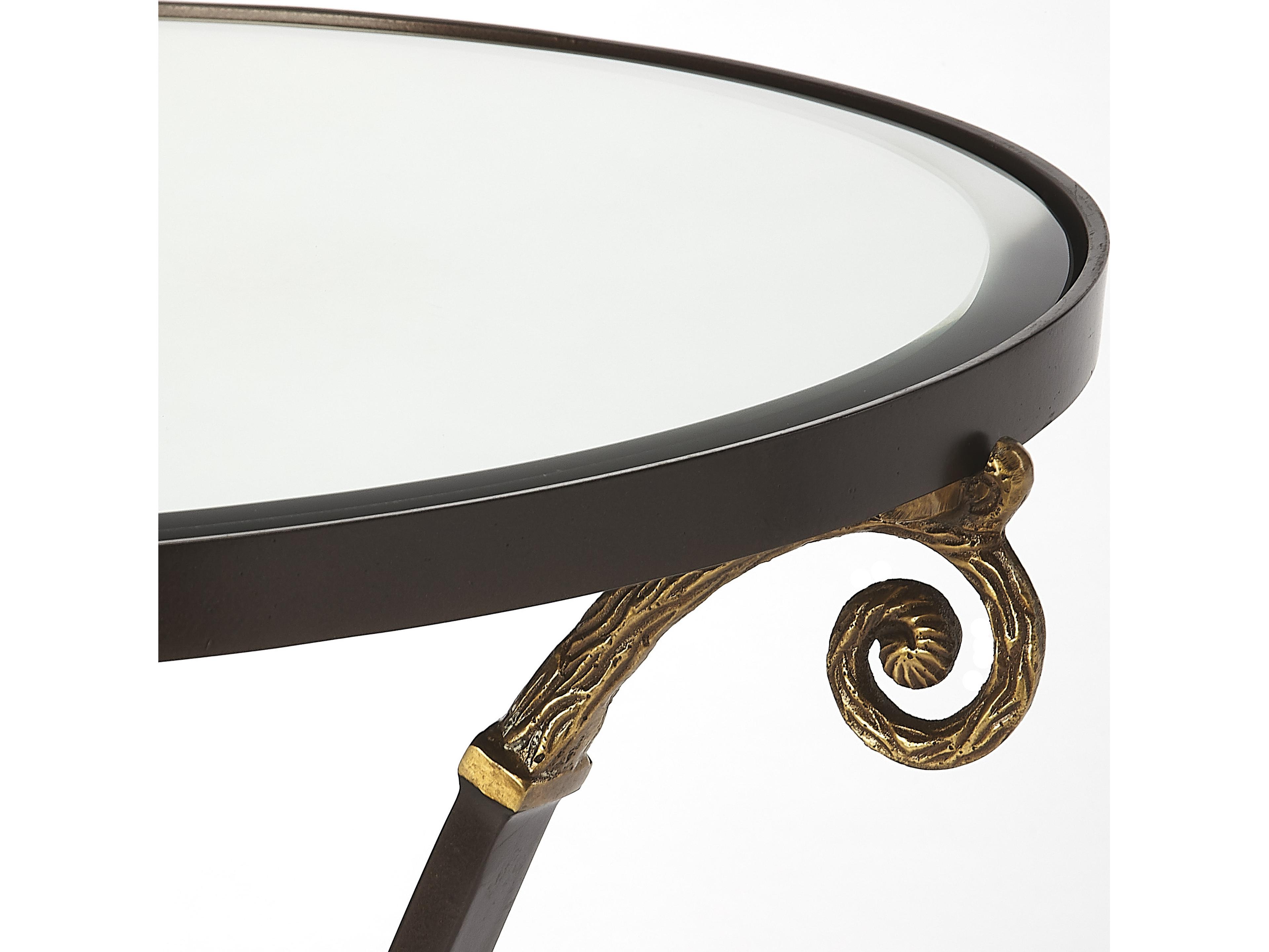 Butler Meurice Round Mirror Metalworks End Table
