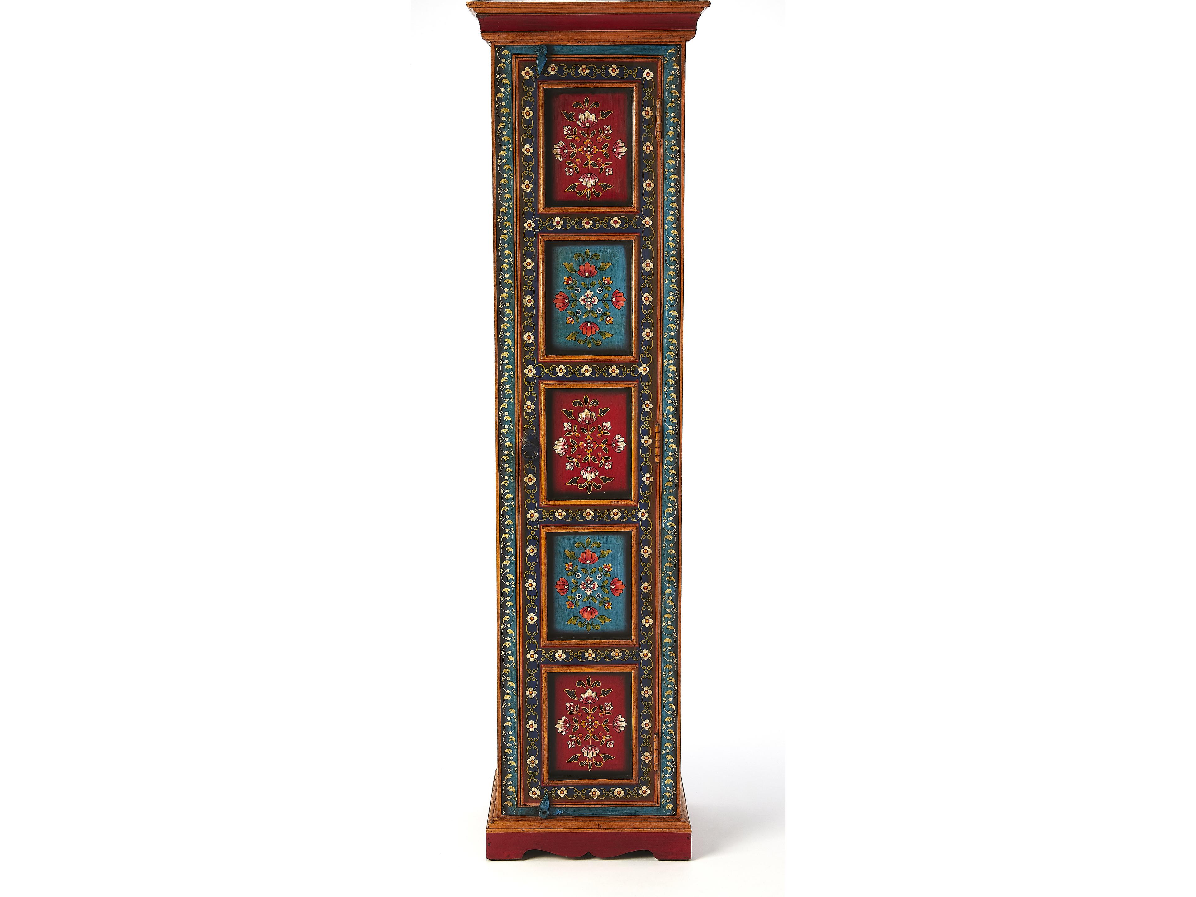 Butler Amir Artifacts Red Solid Wood Accent Cabinet