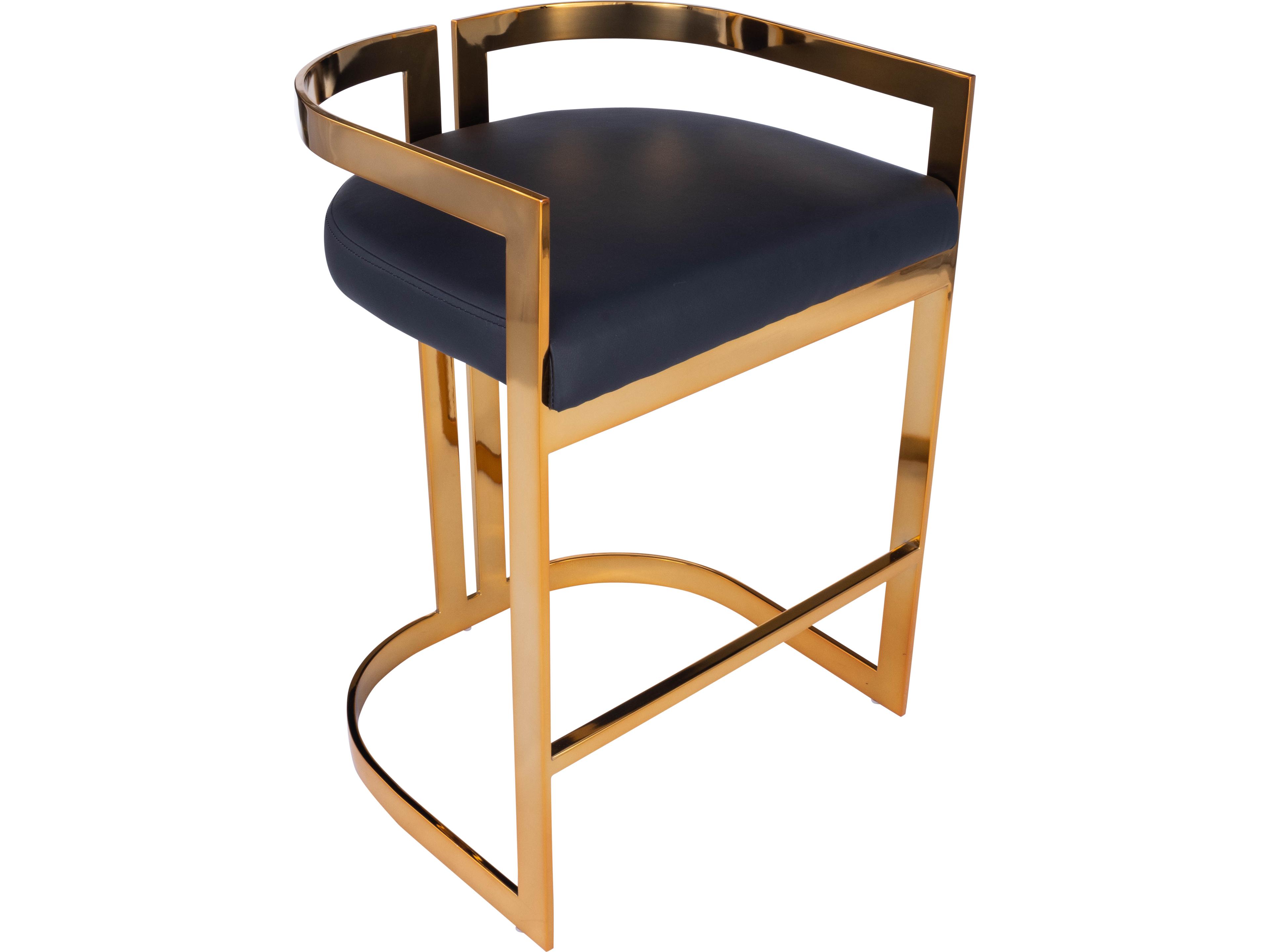 Clarence Black Leather Faux Counter Stool