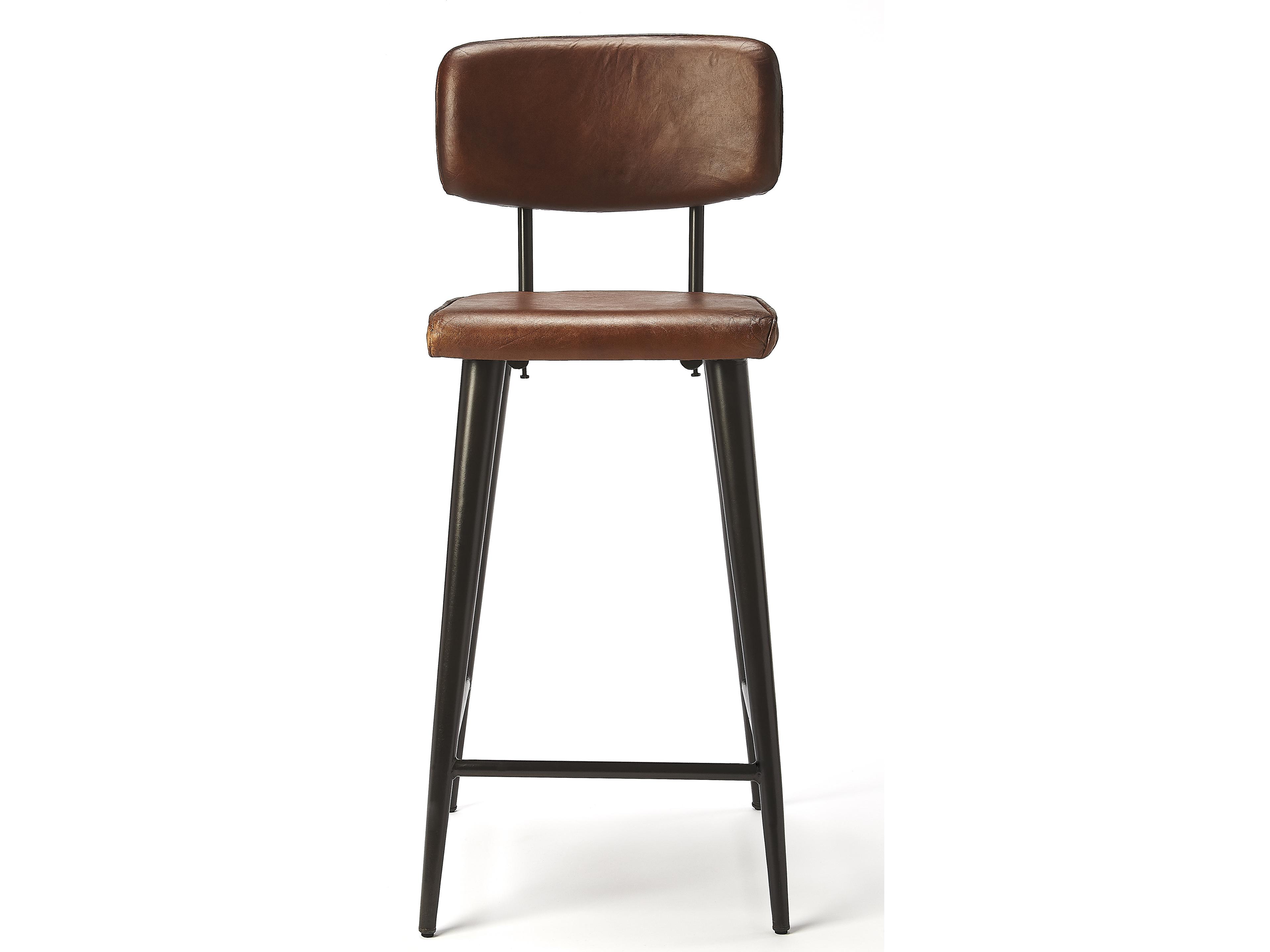 Butler Saddle Brown Leather Counter Stool